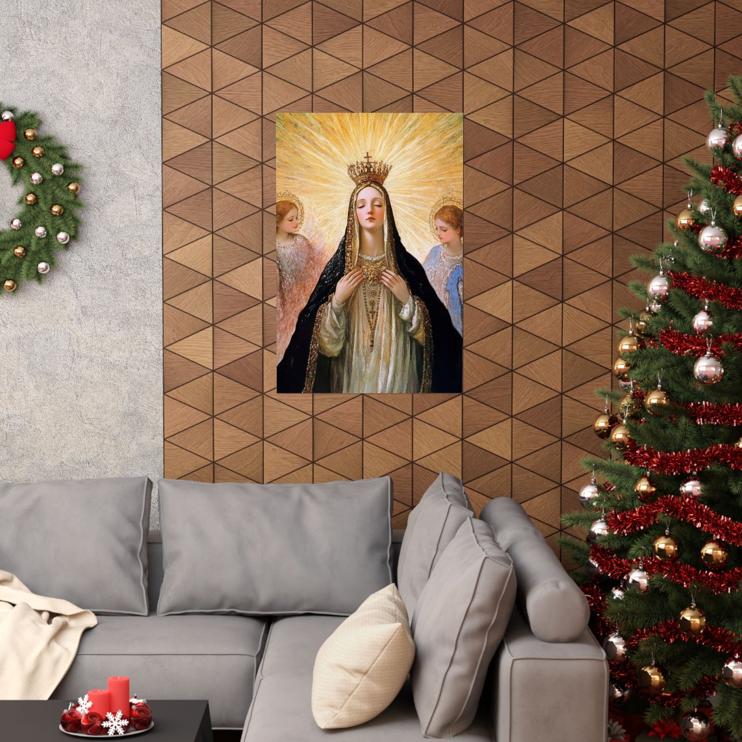 Divine Majesty: The Crowning of the Queen of Heaven - Sanctified Souls Print - Multiple Sizes - Premium Posters - Catholic Art - Christian