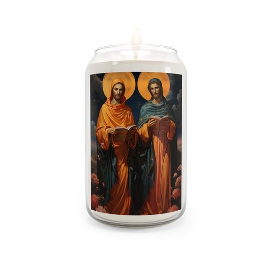 Saints Cosmas and Damian  - Scented Prayer Candle, 13.75oz - Tall Size - Religious Prayer Candle - Catholic Art