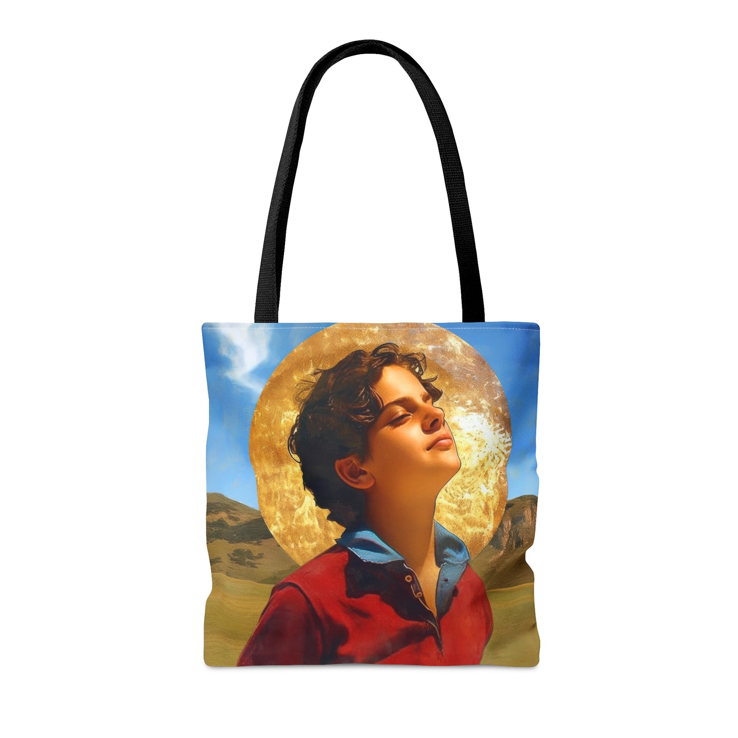 Saint Carlo Acutis Tote Bag - Large Medium Small Faith Art Bag - Catholic Faith Purse - Double Sided