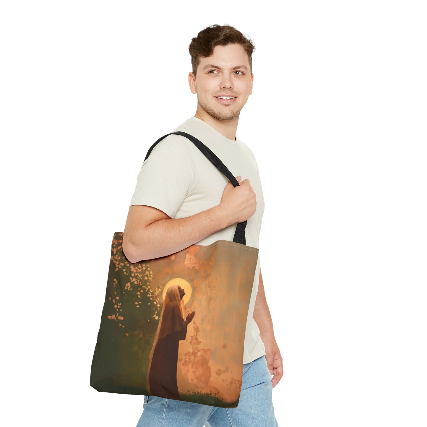 Saint Monica - Tote Bag - Large Medium Small Faith Art Bag - Bible Study Faith Purse - Double Sided