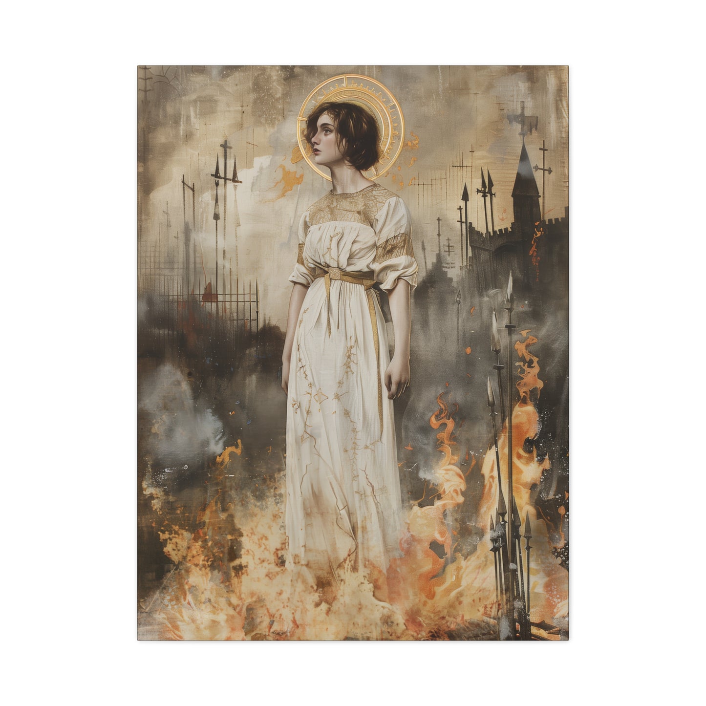 Saint Joan of Arc - Museum Wrapped Canvas - Sanctified Souls Print - Religious Art for your Home