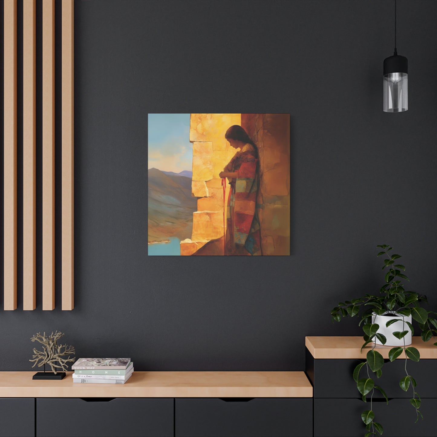 A Thread Through the Line of Christ - Rahab Museum Wrapped Canvas - Sanctified Souls Print -Based on Klimt's The Kiss