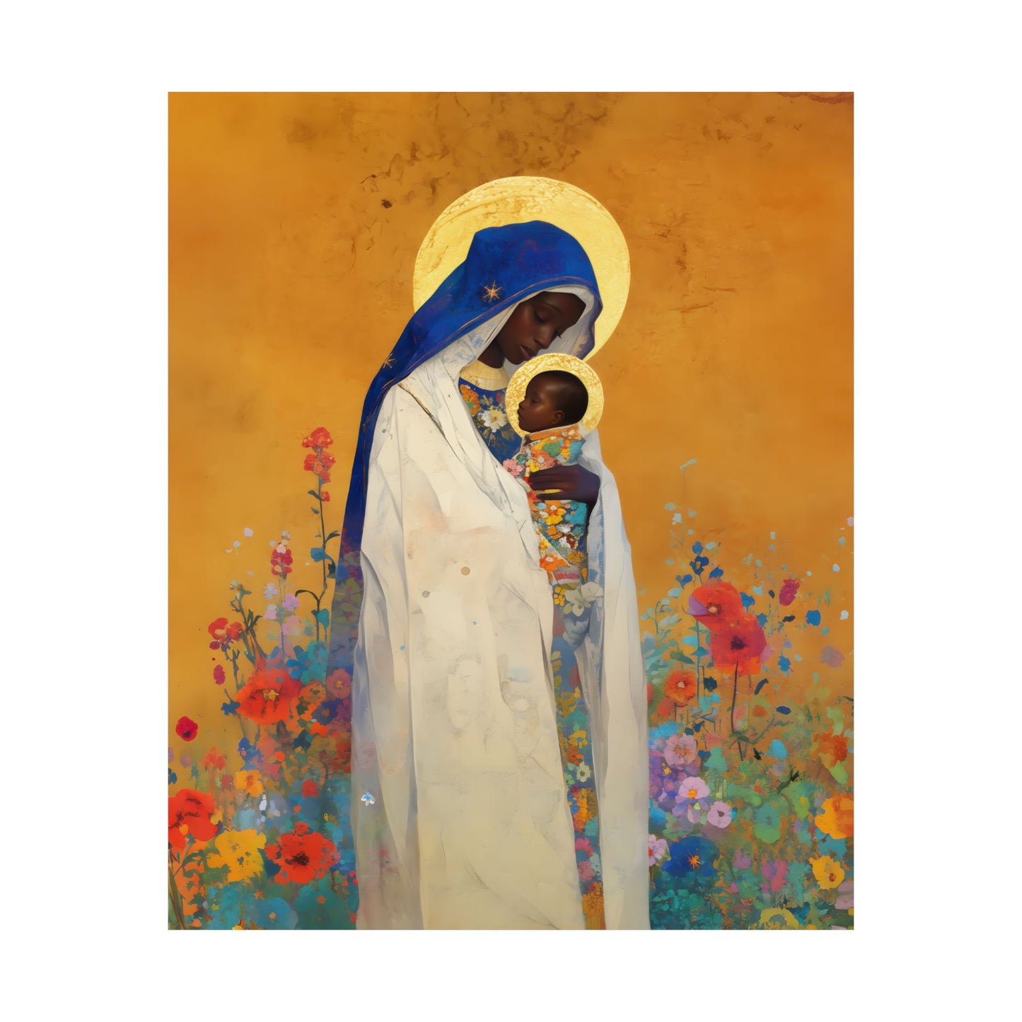 The Divine Embrace- Our Lady of Kibeho's Love - Sanctified Souls Print - Multiple Sizes - Premium Posters - Catholic Art - Christian