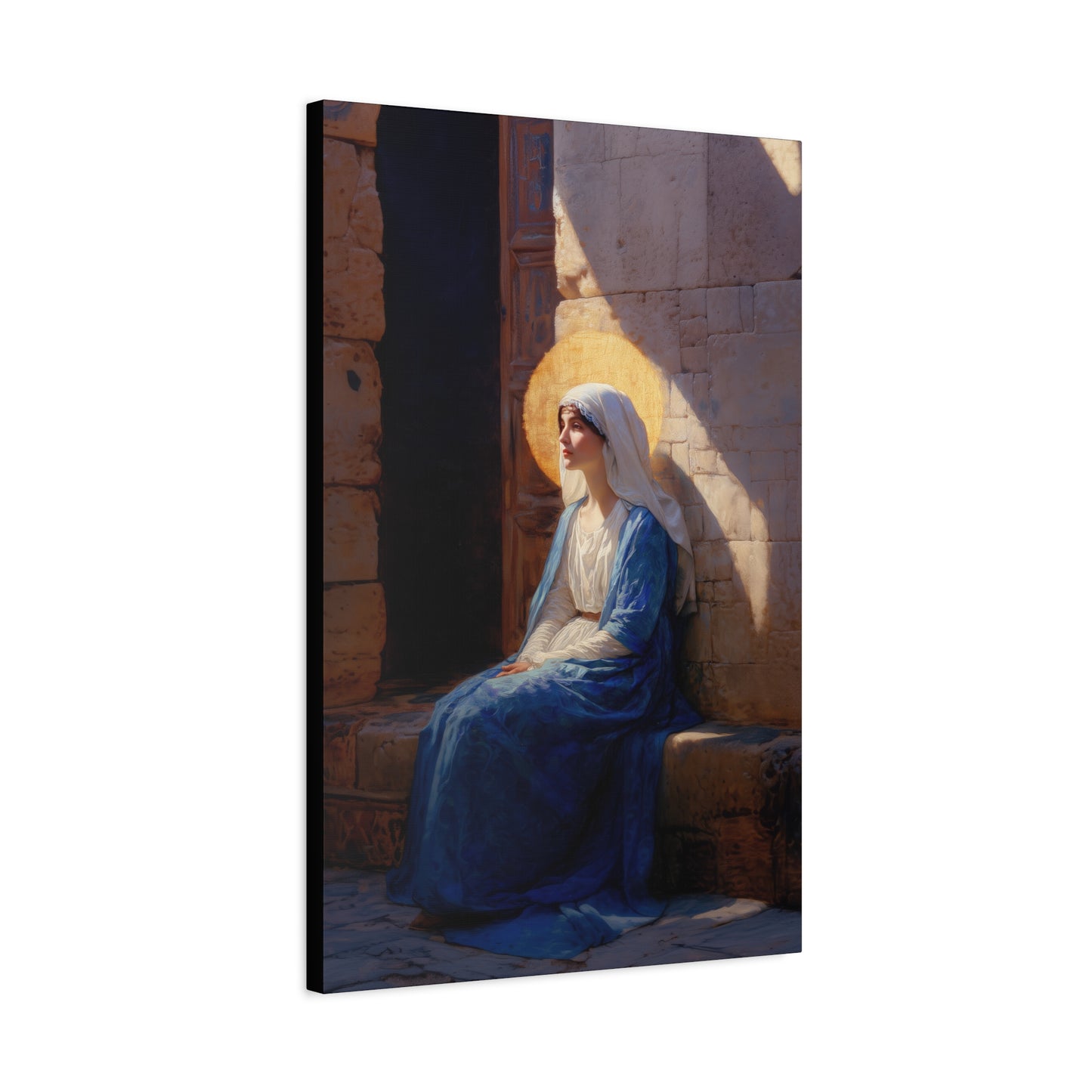 The Quiet Fiat That Split the Darkness, Mary's Yes - Gallery Wrapped Canvas - Print - Religious Art for your Home - Catholic Art