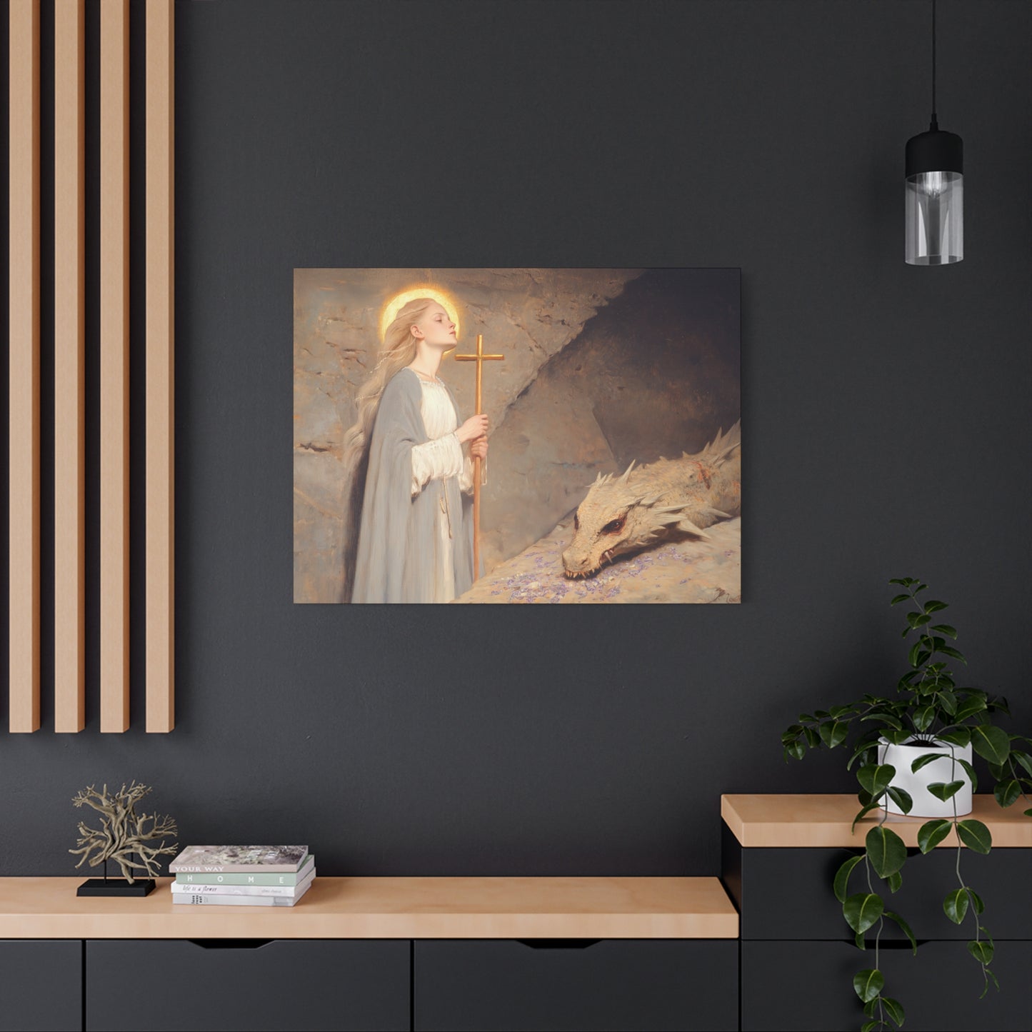 Saint Margaret of Antioch -  Museum Wrapped Canvas - Sanctified Souls Print - Religious Art for your Home - Catholic Patron Saint Art
