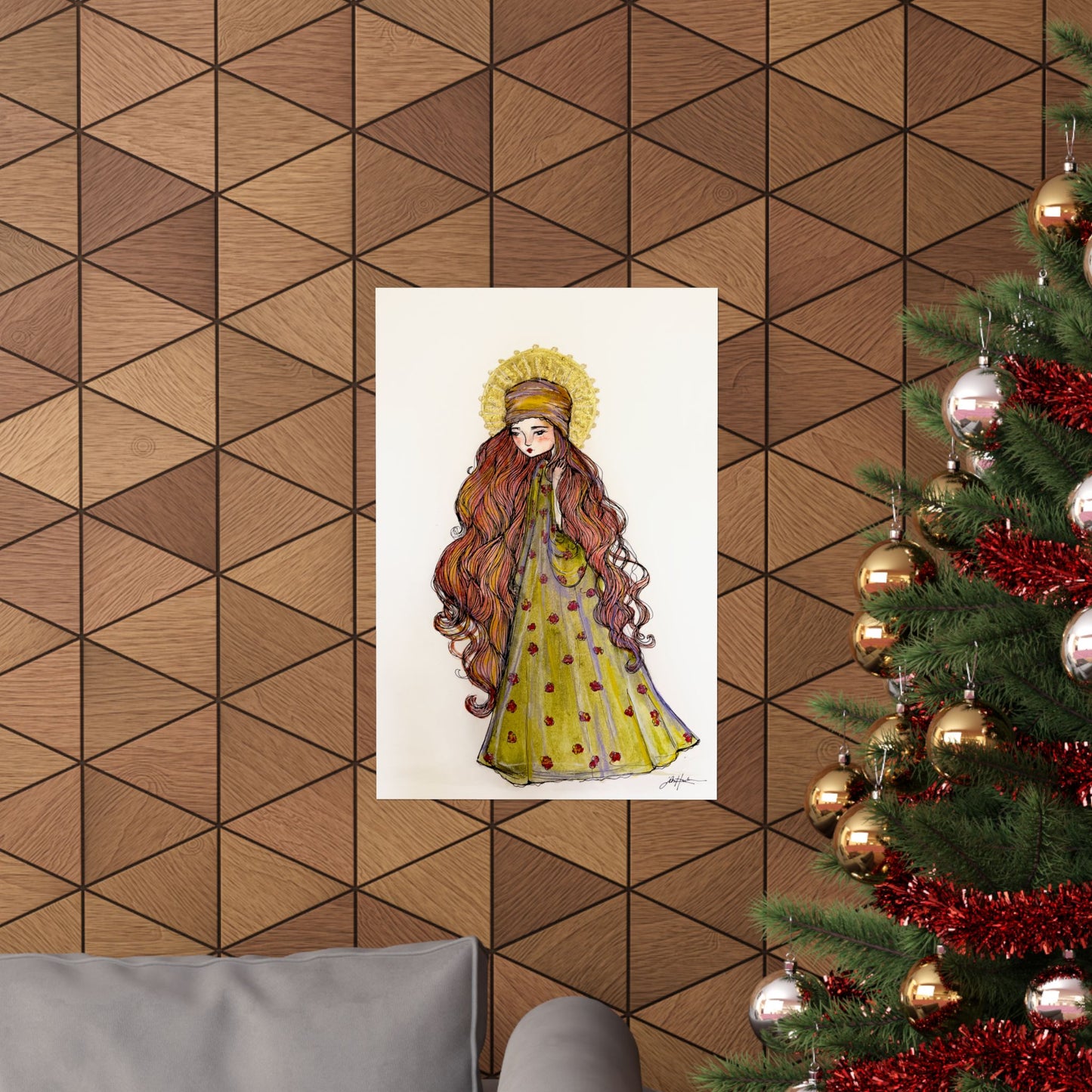 Saint Mary Magdalene Catholic Art Print | Hand-Drawn Watercolor Sacred Artwork | Christian Devotional Wall Art