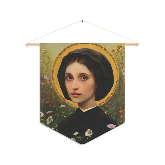 Saint Vincenza Gerosa Pennant / Banner / Wall Hanging - Prayer room art - 18" x 21" - Catholic prayer Religious Christian Gift