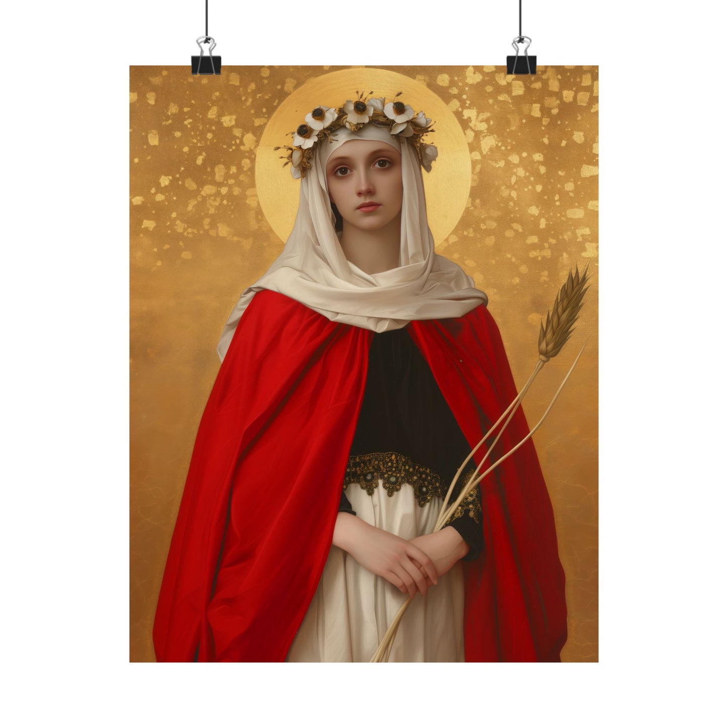 Saint Solange of Bourges - Sanctified Souls Print - Multiple Sizes - Premium Matte Vertical Posters - Catholic Saint Art