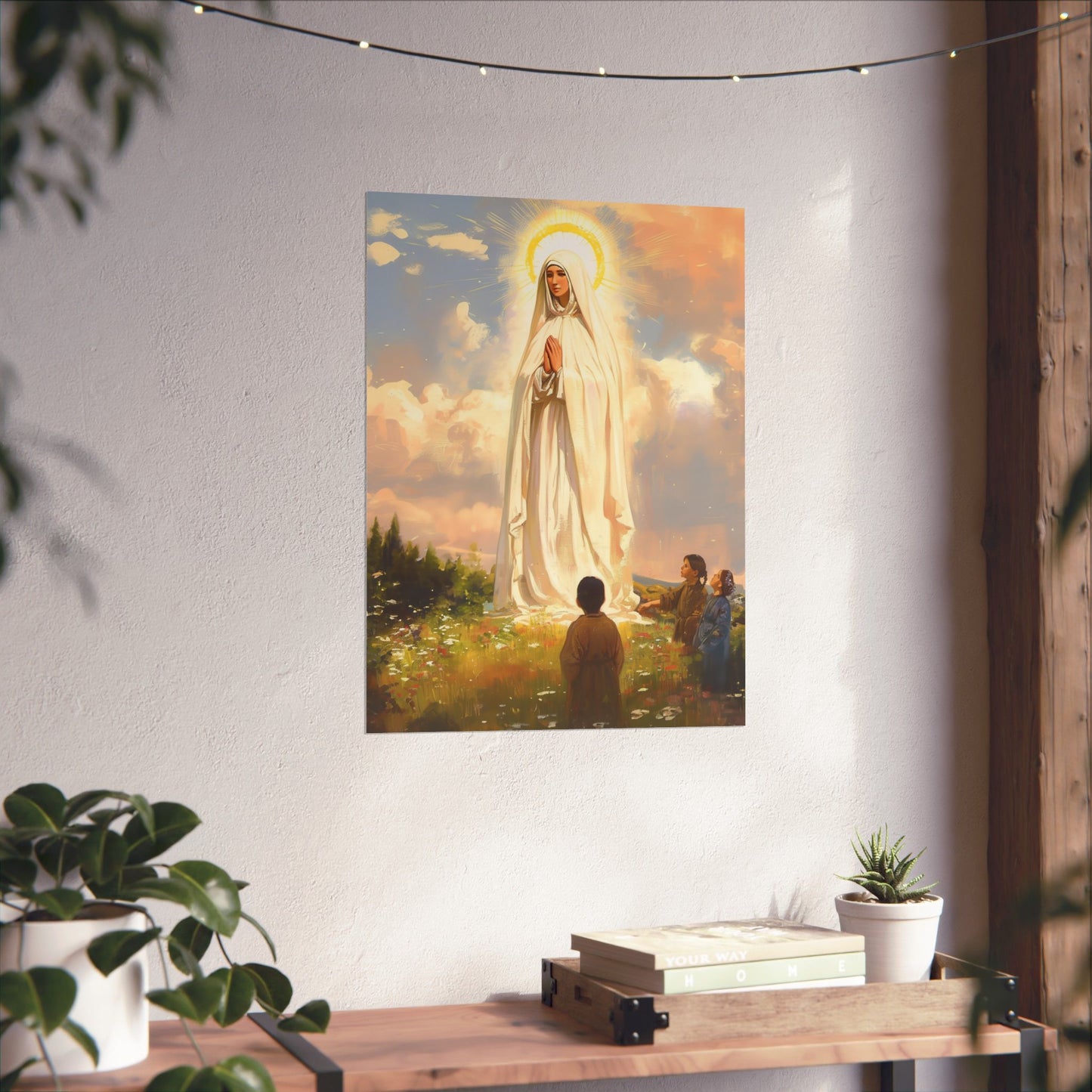 Our Lady of Fátima Poster Print - Sanctified Souls Print - Multiple Sizes - Premium Posters - Catholic Art for your home