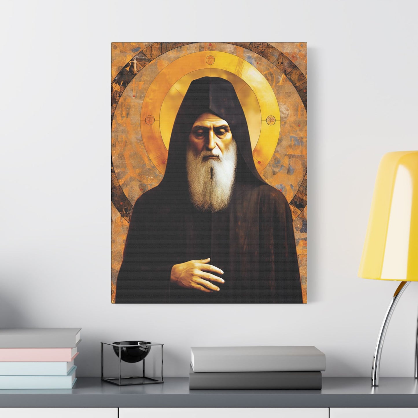 Saint Charbel Makhlouf Canvas Print - Multiple Sizes - Catholic Home art - Museum Wrapped Canvas - Sanctified Souls Print - Saint Sharbel