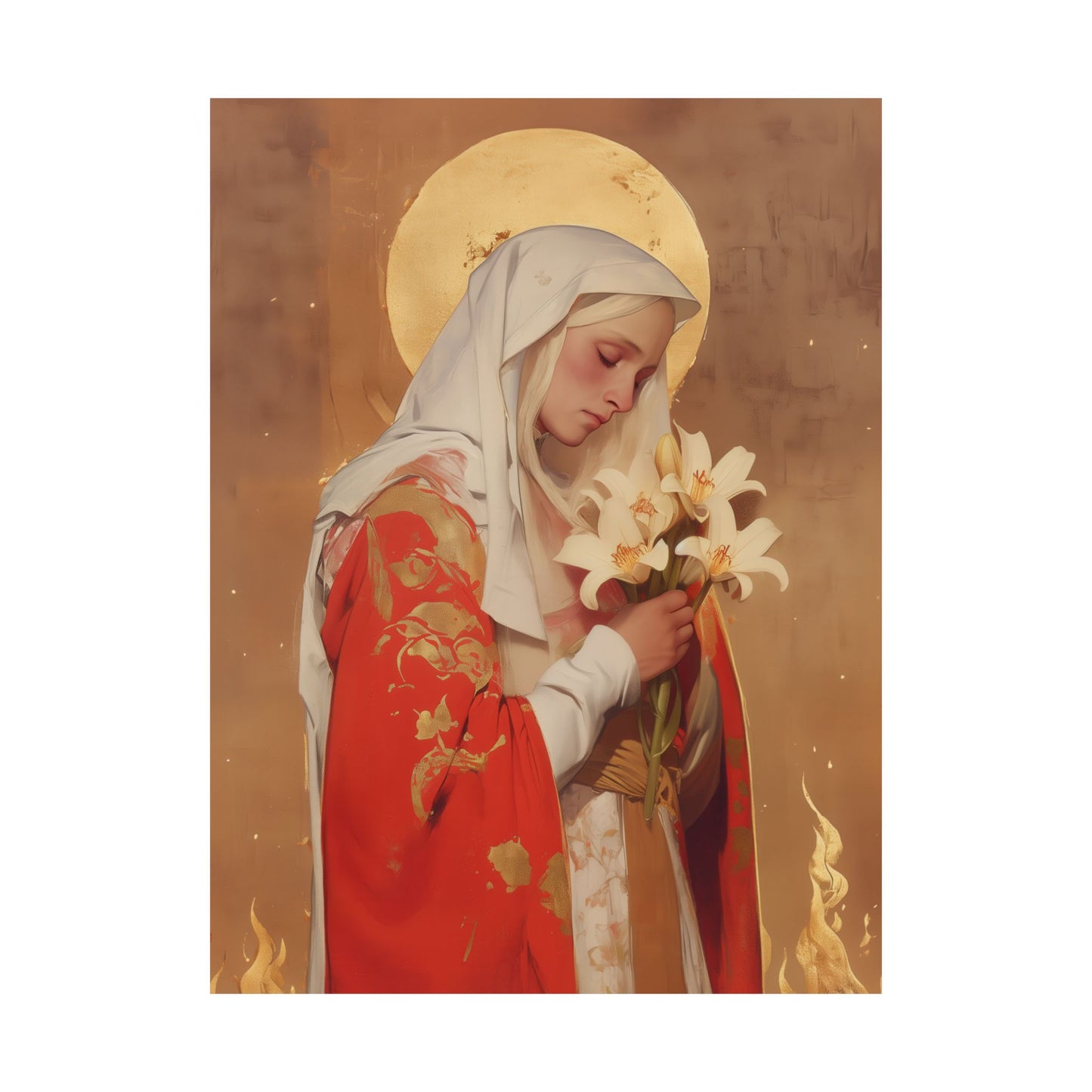Saint Faith of Agen - Sanctified Souls Print - Multiple Sizes - Premium Matte Vertical Posters