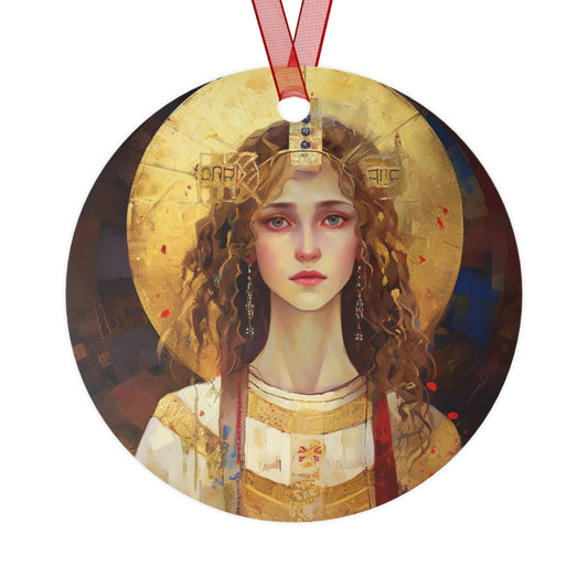 Saint Ursula - Religious Holiday Christmas Ornament and Keepsake - Double sided Keepsake Religious Ornament