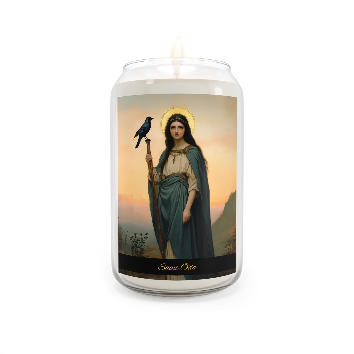 Saint Oda - Scented Prayer Candle, 13.75oz -  Candle - Catholic Art - prayer room Scented Candle - Religious Saint Art