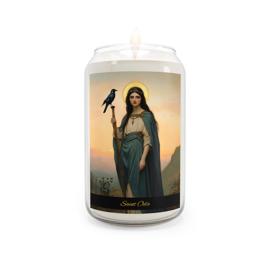 Saint Oda - Scented Prayer Candle, 13.75oz -  Candle - Catholic Art - prayer room Scented Candle - Religious Saint Art
