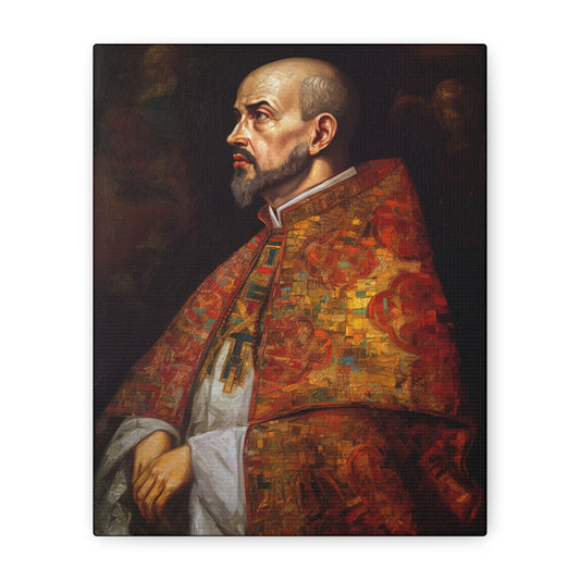 Saint Ignatius of Loyola Canvas Print - Multiple Sizes - Catholic Home art - Museum Wrapped Canvas - Sanctified Souls Print
