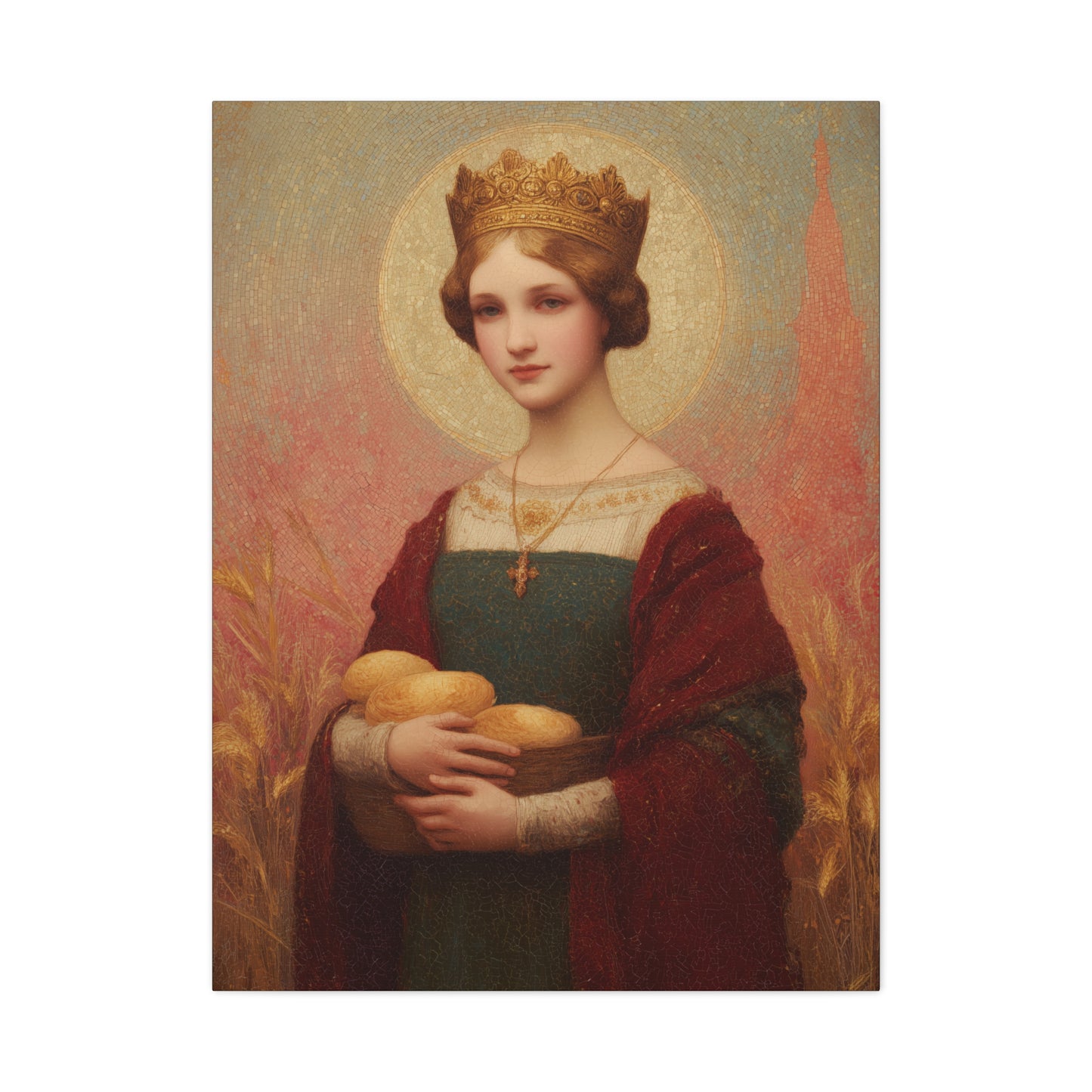 Saint Elizabeth of Hungary - Gallery Wrapped Canvas - Print - Religious Art for your Home - Catholic Patron Saint Art - Princess
