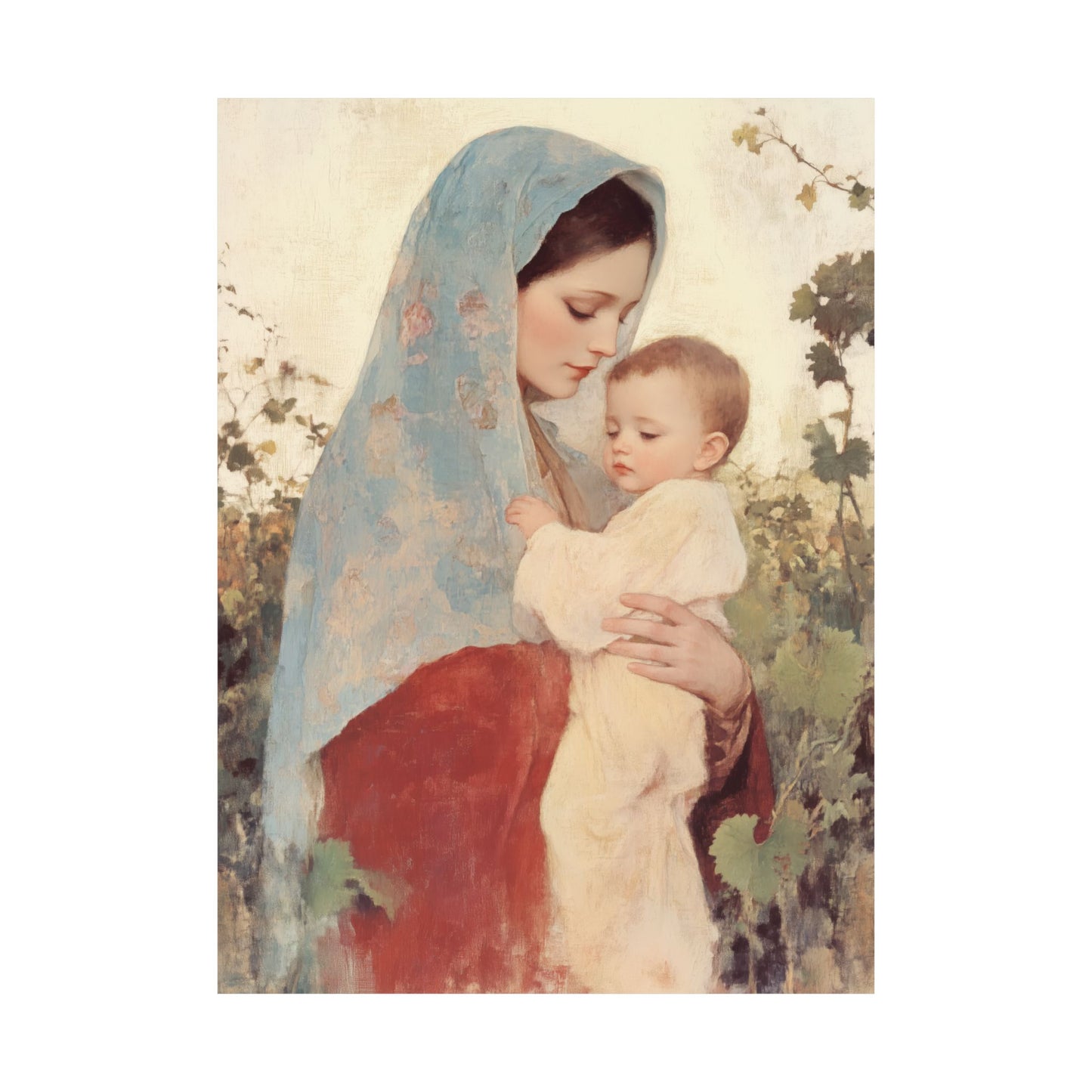 Our Lady of the Grapes / Out Lady of the Harvest - Sanctified Souls Print - Multiple Sizes - Premium Matte Vertical Posters - Mother Mary