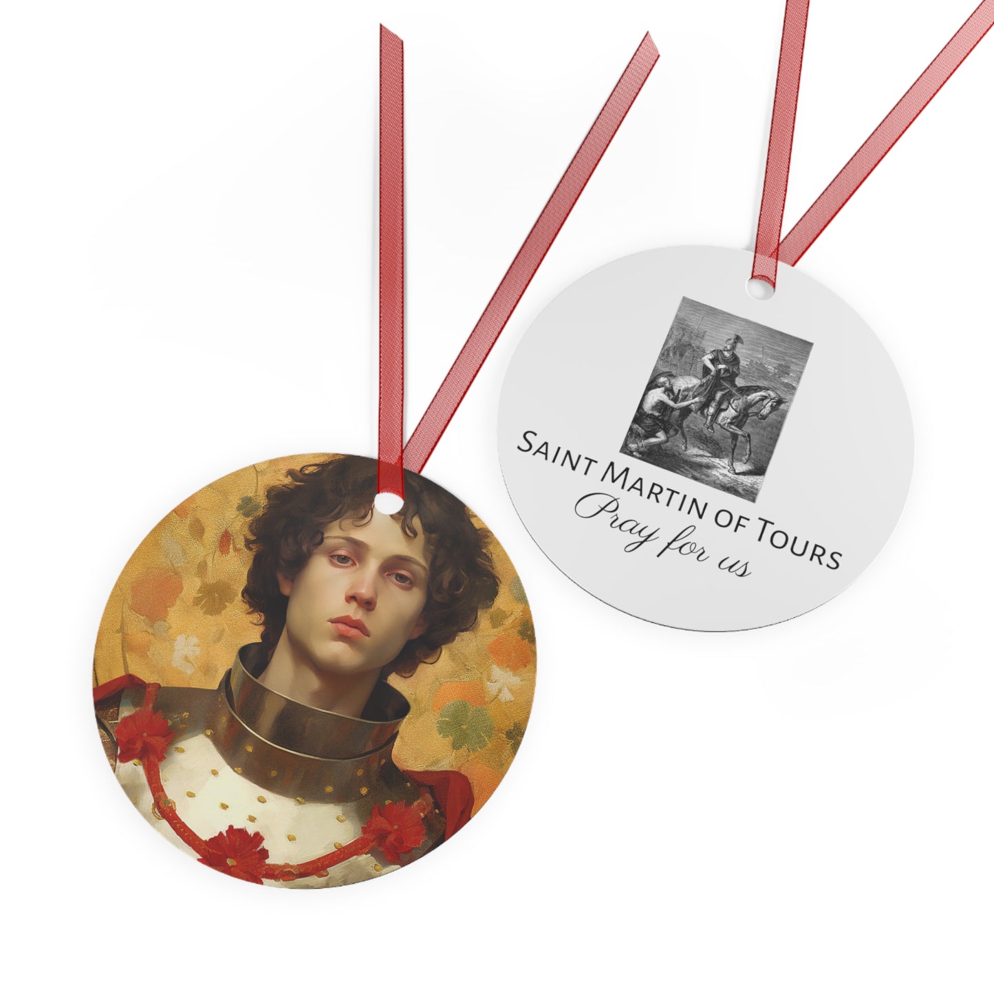Saint Martin of Tours - Religious Holiday Christmas Ornament and Keepsake - Double sided Keepsake Religious Ornament