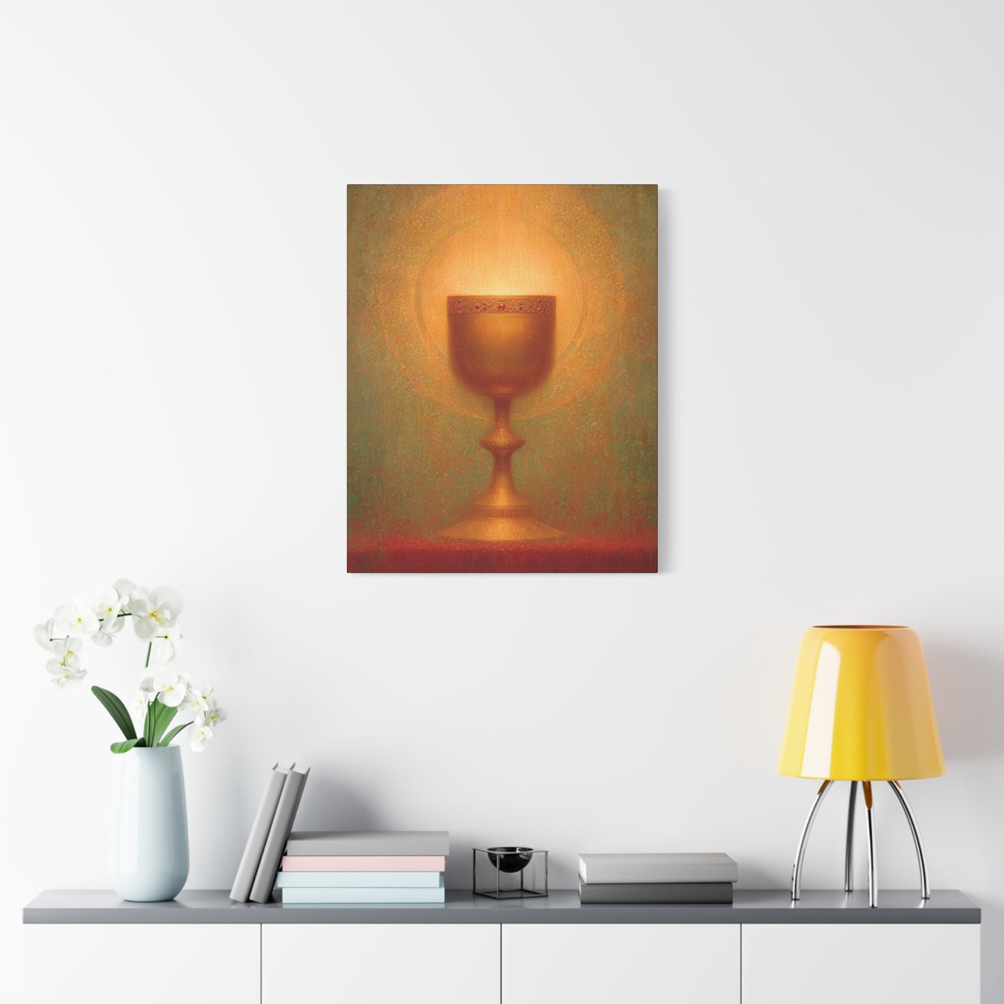 Chalice of the Lamb, Light of the World - The Holy Grail - Gallery Wrapped Canvas - Print - Religious Art for your Home - Catholic Art