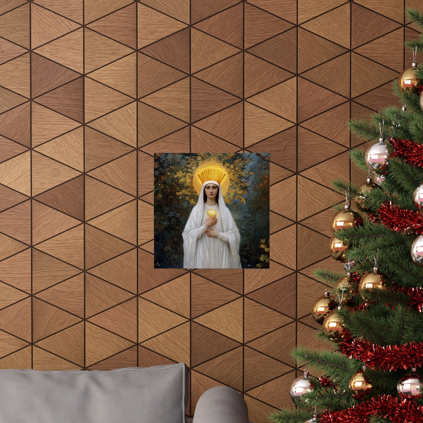 Our Lady of Beauraing - Our Lady of the Golden Heart - Marian Art - Sanctified Souls Print - Multiple Sizes - Premium Vertical Posters