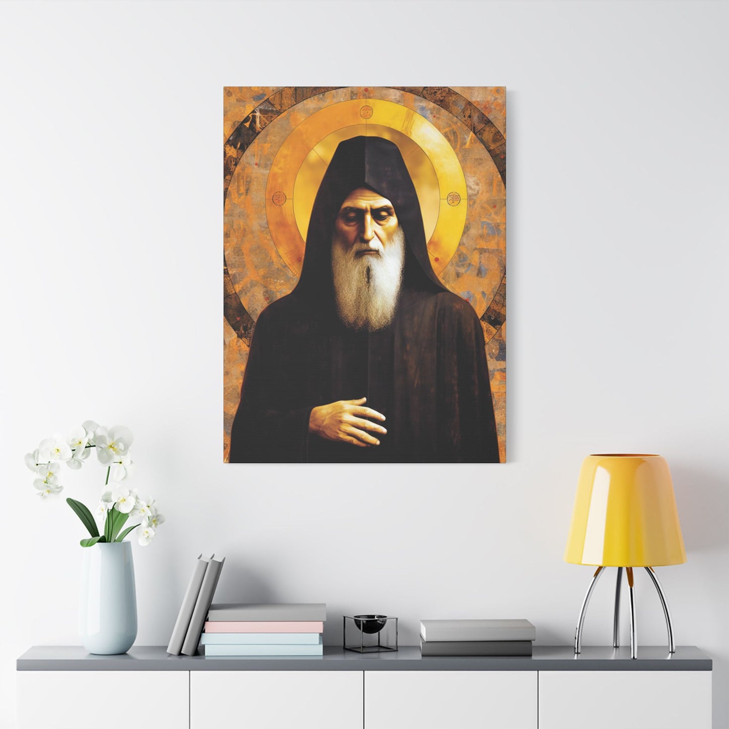 Saint Charbel Makhlouf Canvas Print - Multiple Sizes - Catholic Home art - Museum Wrapped Canvas - Sanctified Souls Print - Saint Sharbel