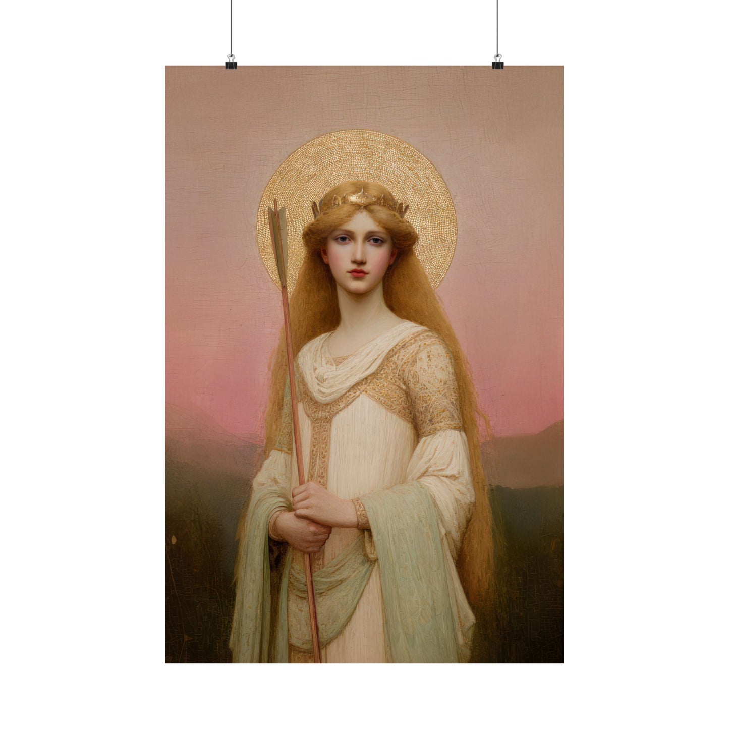 Saint Ursula -  Catholic Art - Multiple Sizes - Premium Posters - Catholic Art - Christian Home - Catholic Saint Art