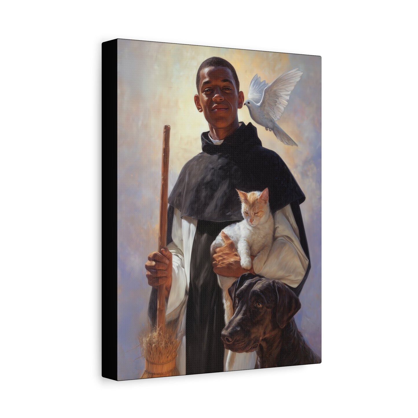 Saint Martin de Porres - Gallery Wrapped Canvas - Print - Religious Art for your Home - Catholic Art
