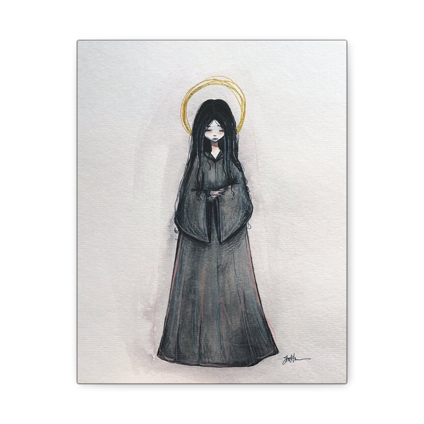 Blessed Mary Magdalen Kiota Hand-Drawn Catholic Canvas Print | Martyrs of Japan Sacred Art | Sanctified Solocosmo Religious Artwork