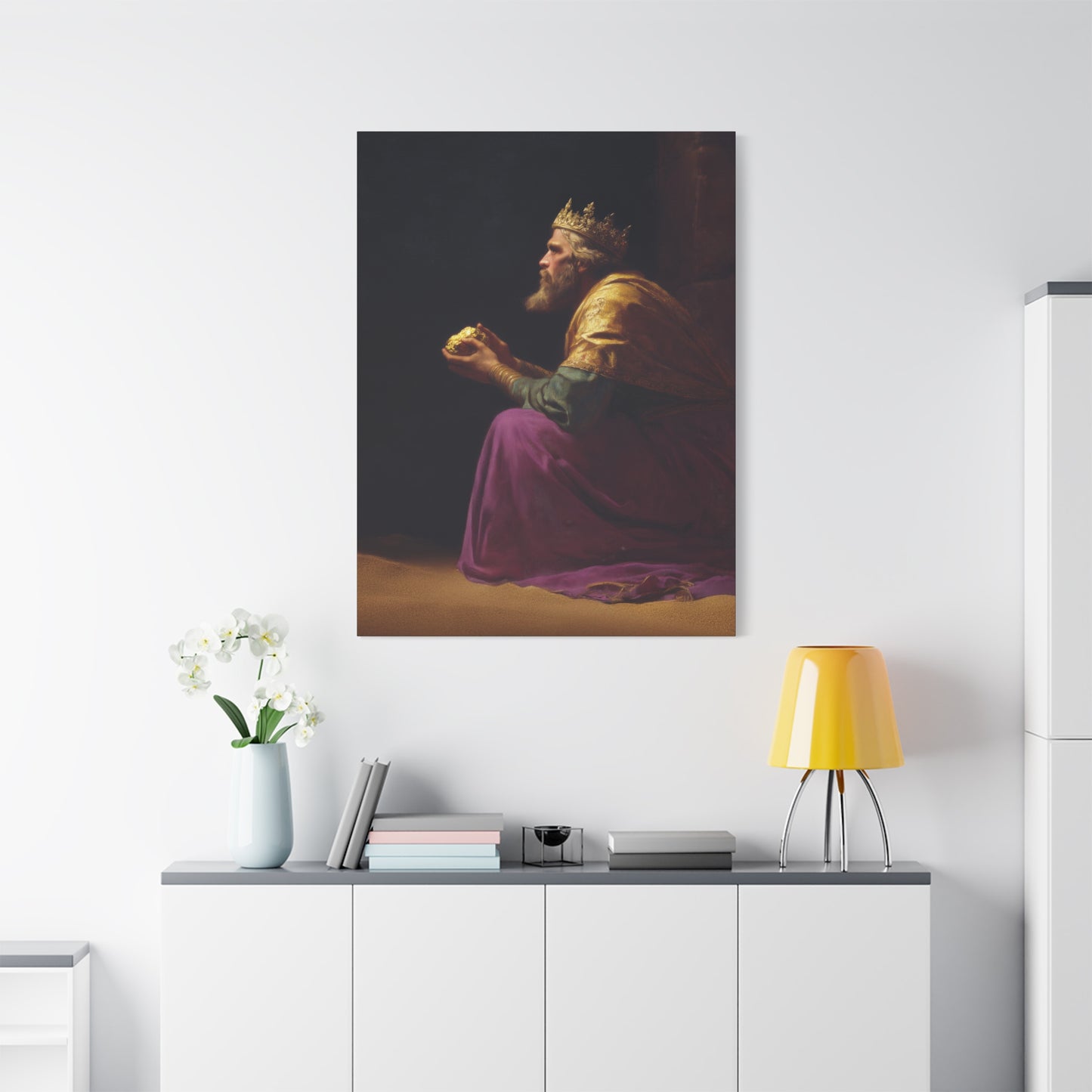 Melchior and the Gift Fit for a King - 3 Wise Men - Gallery Wrapped Canvas - Print - Religious Art for your Home - Catholic