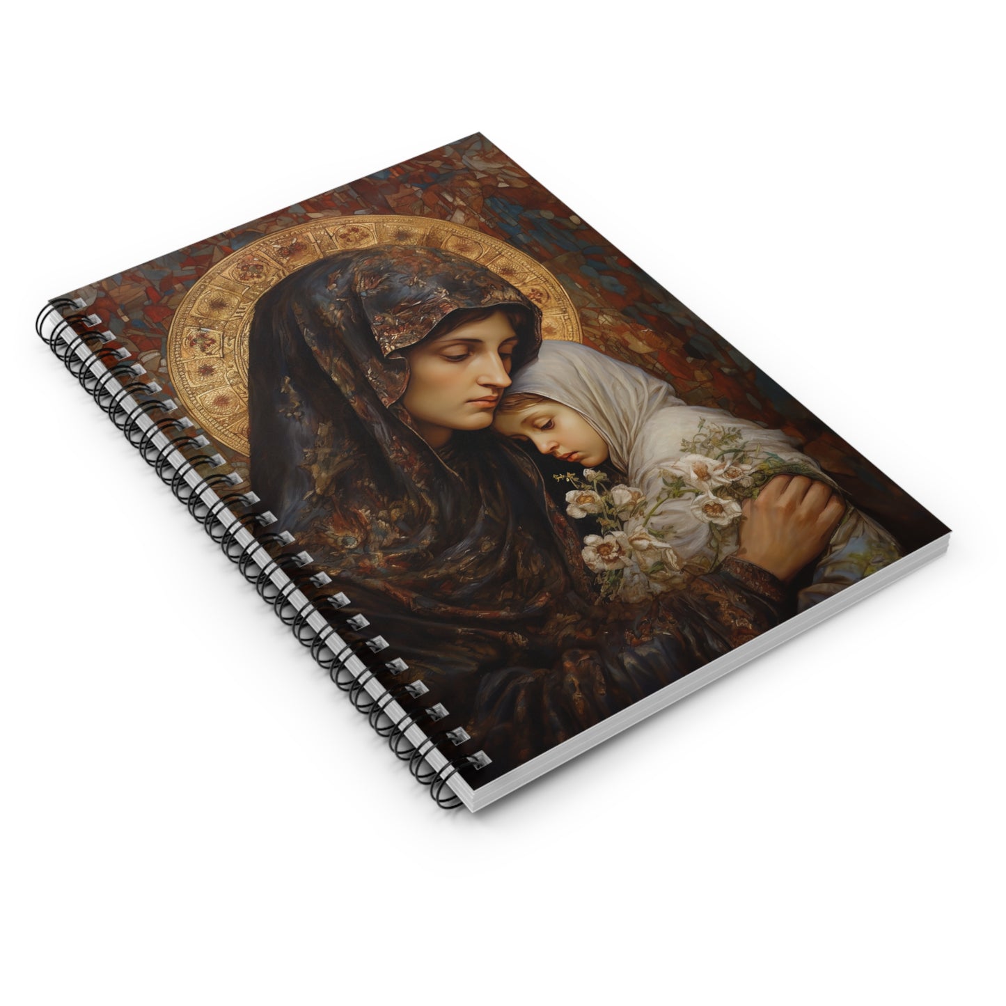 Mary, Mother of God - Protectress of Families - Sanctified Souls Art - Religious - Spiral Notebook - Ruled Line - Catholic Religious art