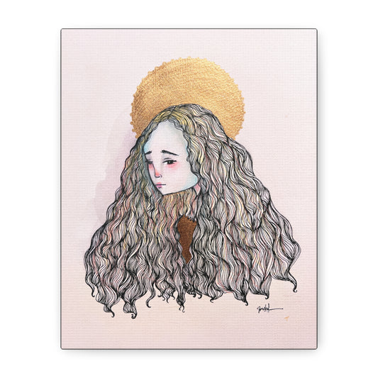 Saint Philomena Canvas Print - Hand-Drawn Catholic Art Print | Christian Sacred Wall Art | Sanctified Solocosmo Religious Artwork