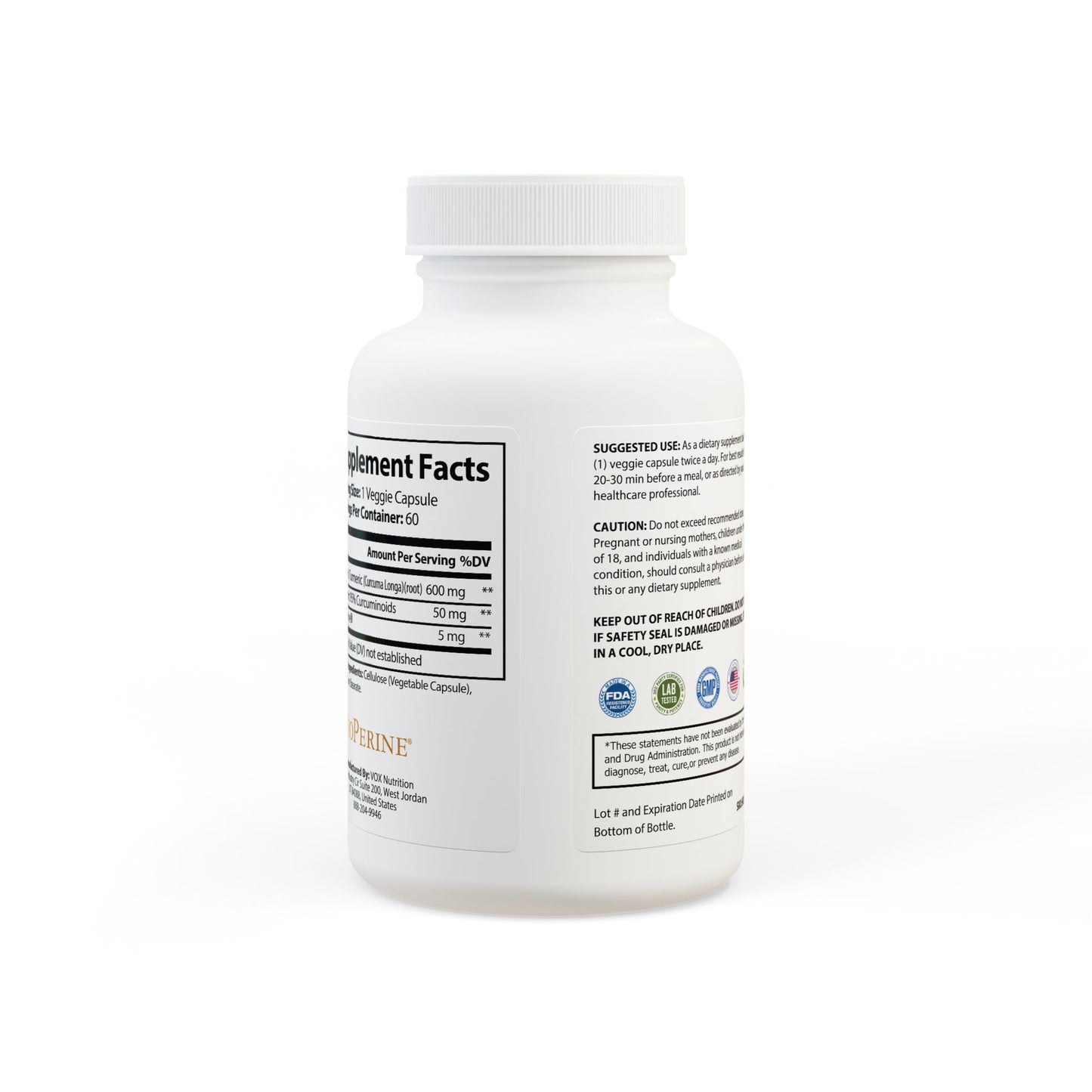 Saint Agnes's Rule & Remedy - Warmth · Calor - Circulated Ease - Turmeric with BioPerine® (Black Pepper Fruit Extract) Supplement (60 Capsules)