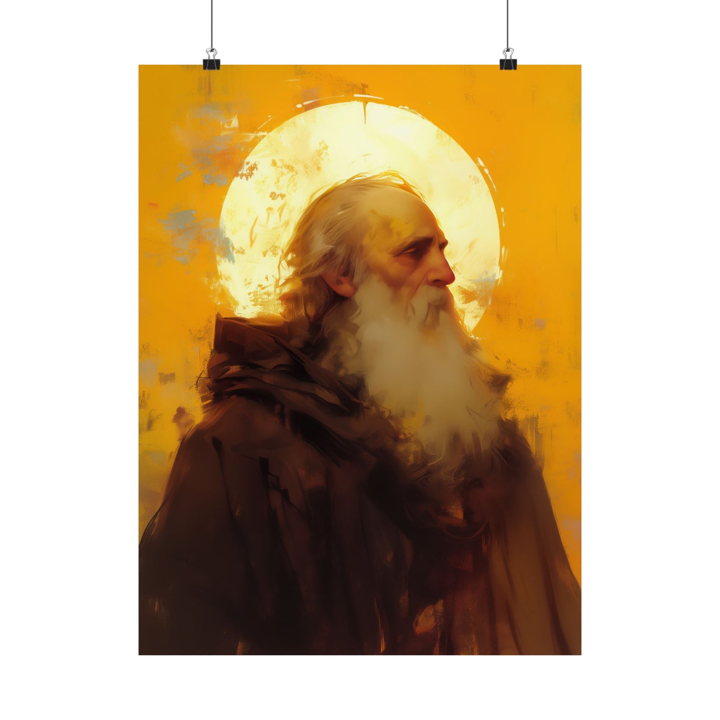 Saint Samson of Dol - Sanctified Souls Print - Multiple Sizes - Premium Posters - Catholic Art - Christian painting