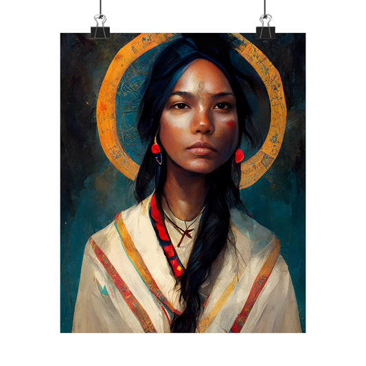 Saint Kateri Tekakwitha - Sanctified Souls Print - Multiple Sizes - Premium Matte Vertical Posters