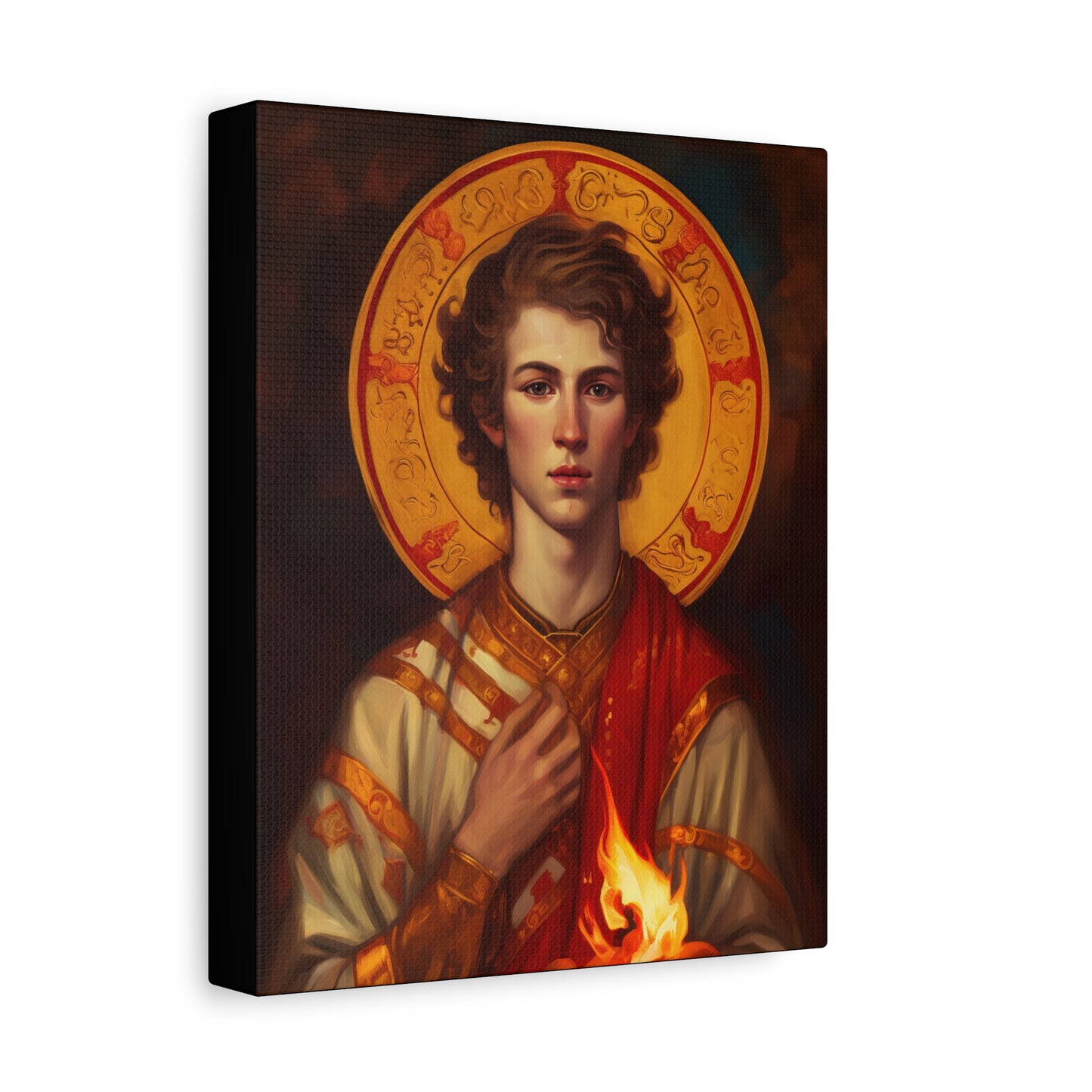 Saint Lawrence Deacon and Martyr Canvas Print - Multiple Sizes - Catholic Home art - Museum Wrapped Canvas - Sanctified Souls Print