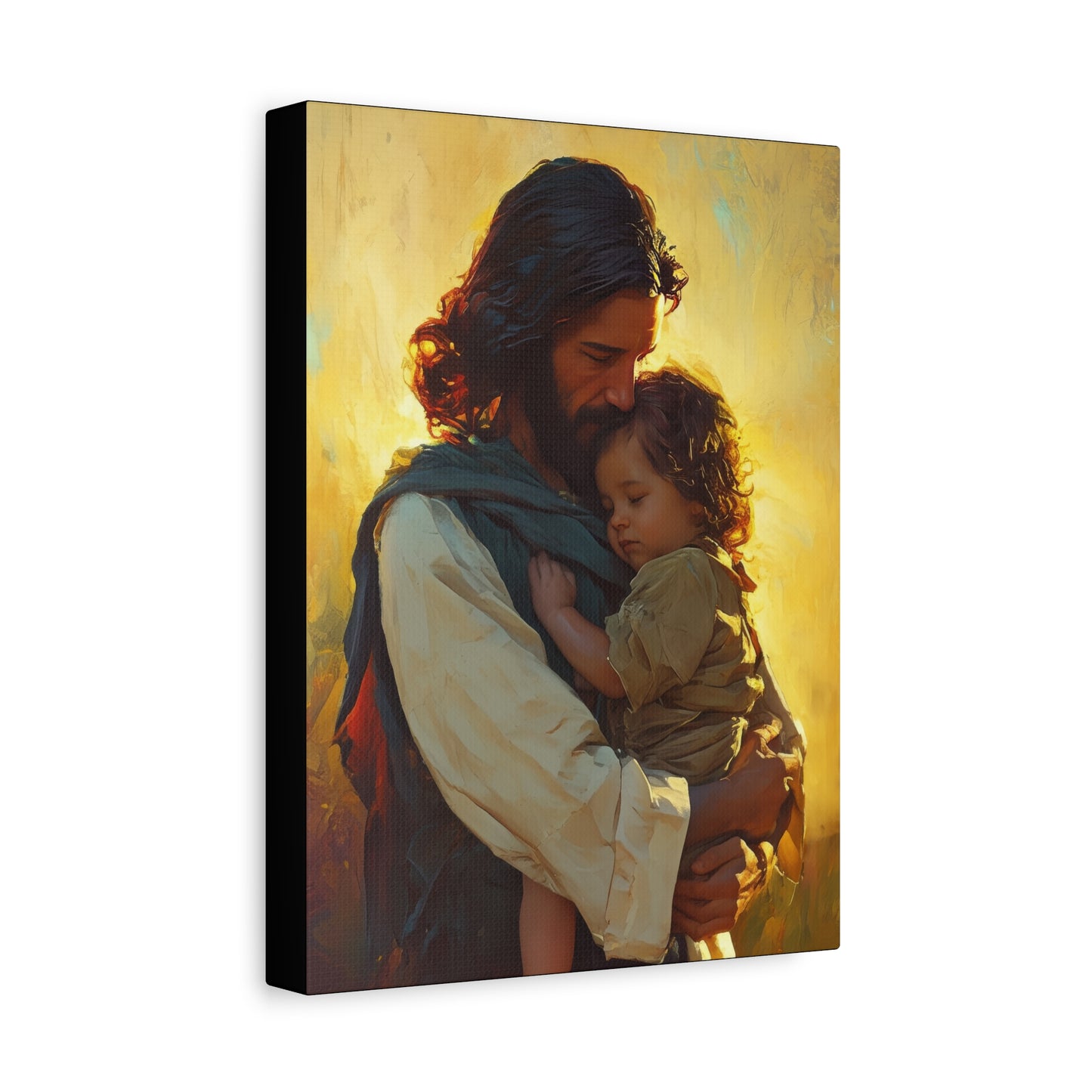Divine Protector of the Innocent - Christ and Child - Museum Wrapped Canvas - Print - Religious Art for your Home - Christian art print