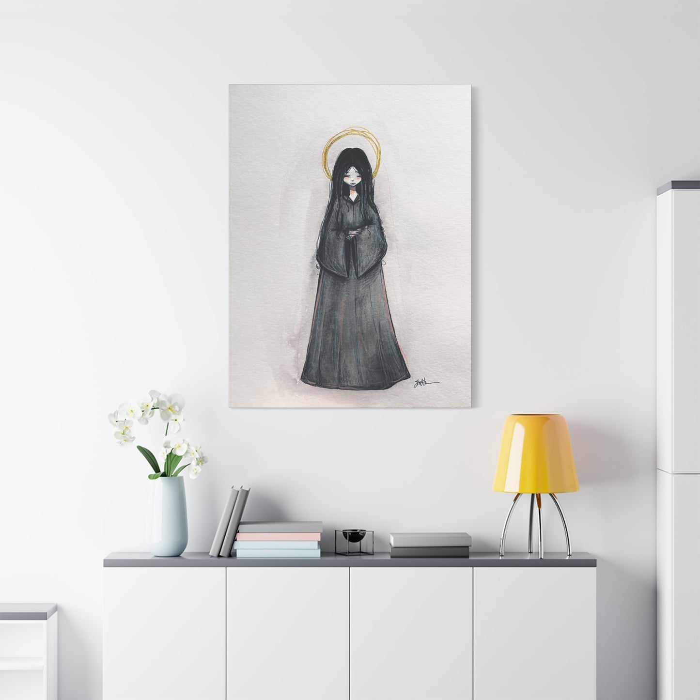 Blessed Mary Magdalen Kiota Hand-Drawn Catholic Canvas Print | Martyrs of Japan Sacred Art | Sanctified Solocosmo Religious Artwork