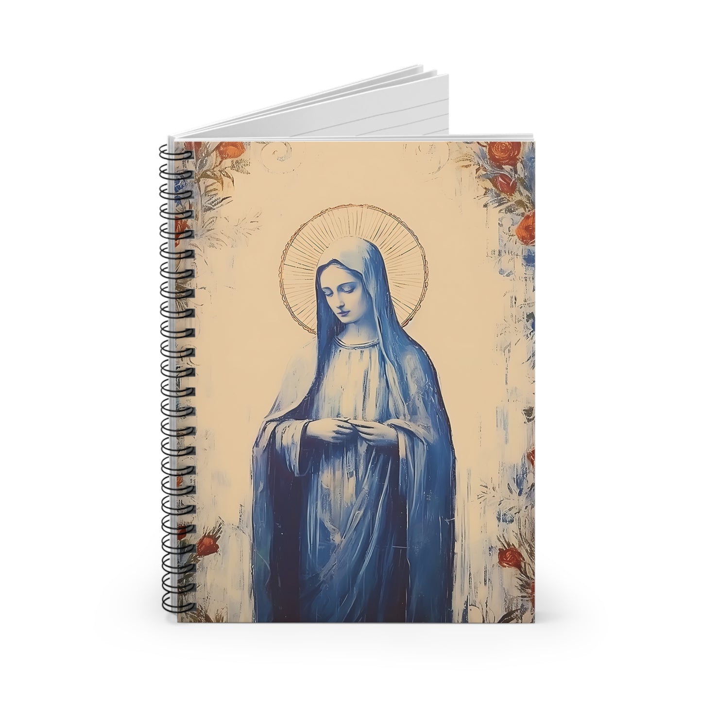 Mary the Blessed Virgin Journal - Sanctified Souls Art - Religious Based Notebook - Spiral Notebook - Ruled Line