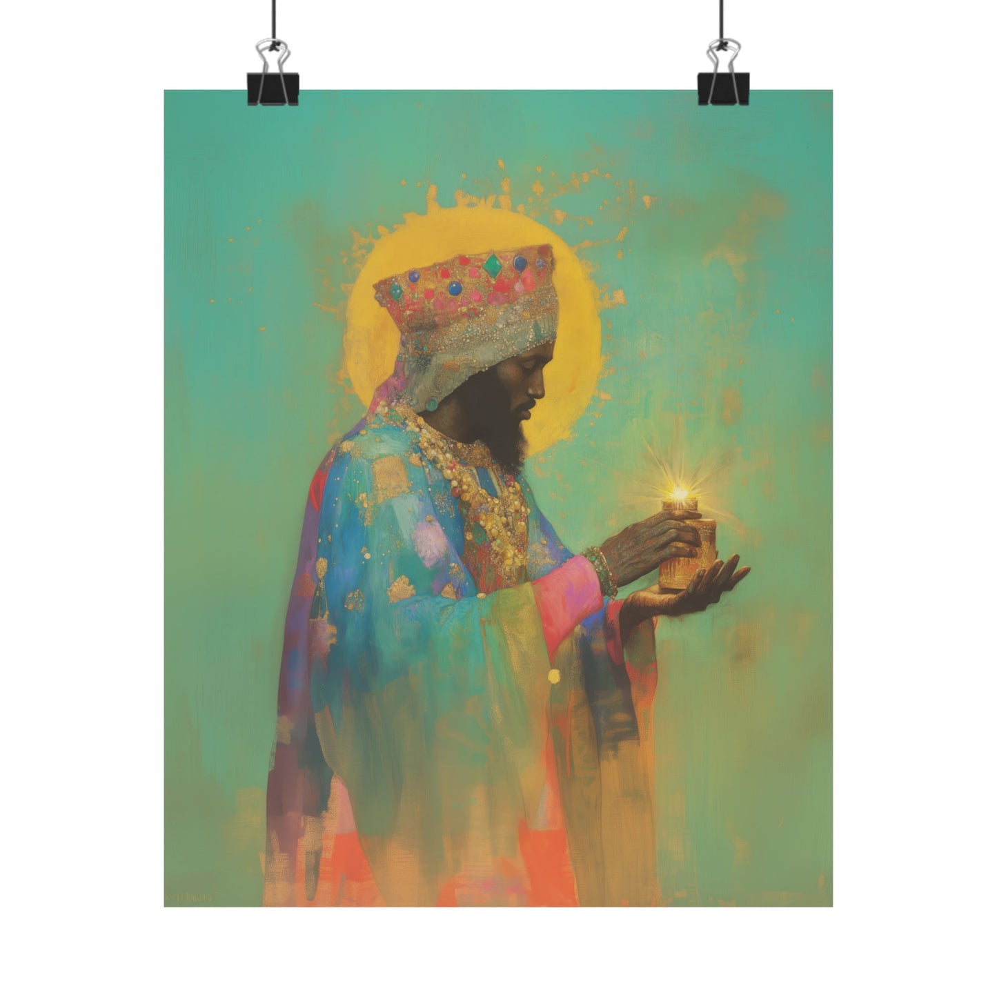 Balthazar and the Gift of Foretold Sorrow - 3 Wise Men - Sanctified Souls Print - Multiple Sizes - Premium Matte Vertical Posters