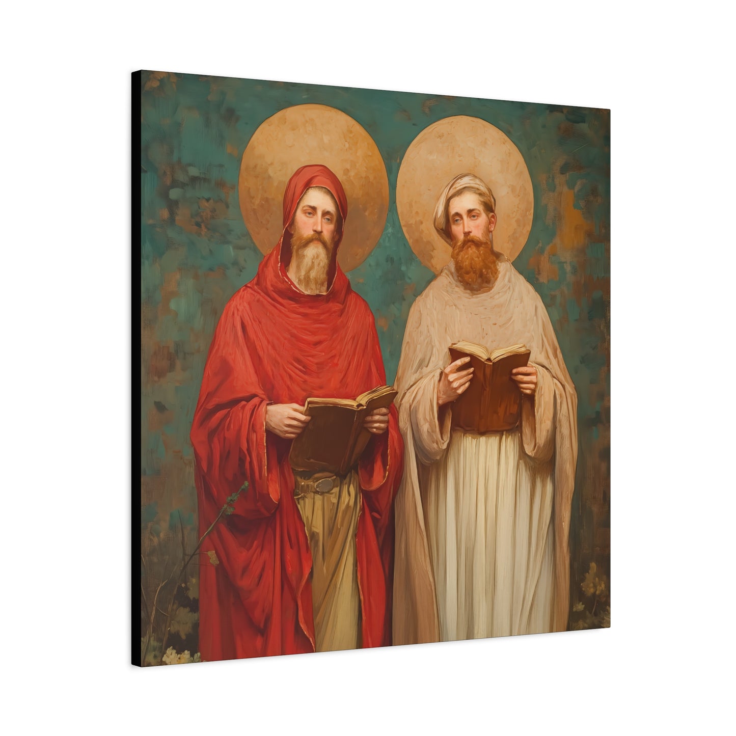Saints Cosmas and Damian - Multiple Sizes - Catholic Home art - Museum Wrapped Canvas - Sanctified Souls Print - Catholic Martyr Art