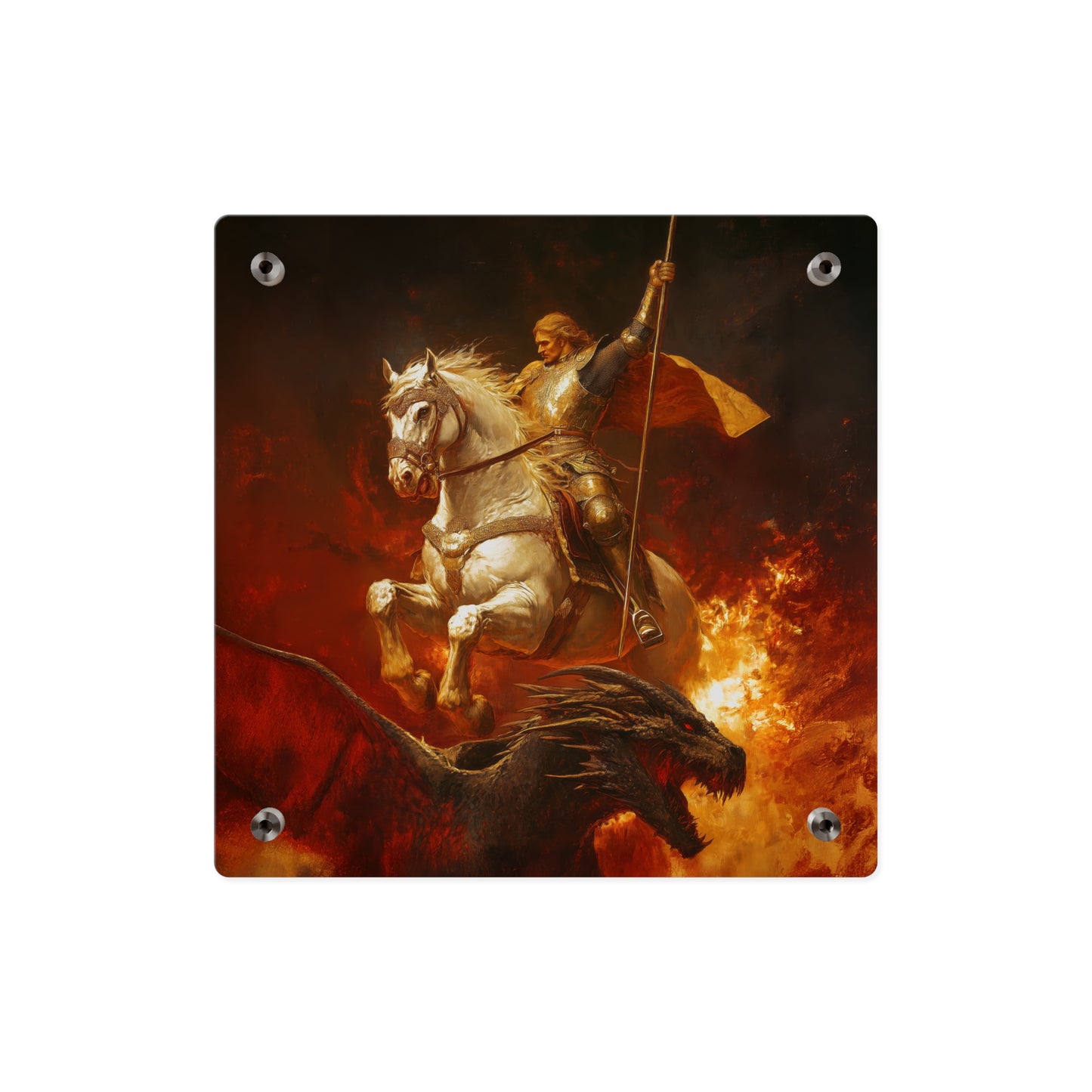 Saint George Wall Art Panel - Ready to Hang Acrylic Print - Catholic Saint Art - Patron Saint Print - No Frame needed