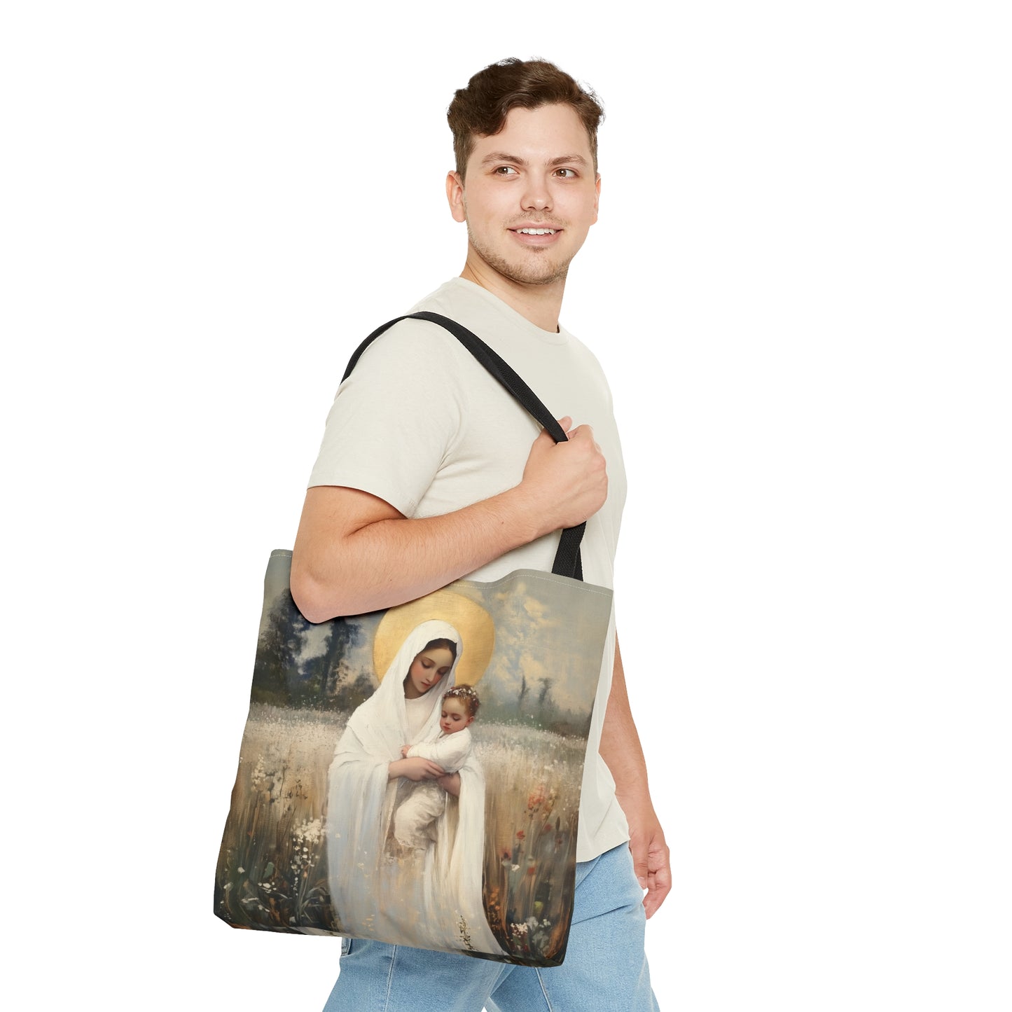 Our Lady of the Prairie - Tote Bag - Large Medium Small Faith Art Bag - Bible Study Faith Purse - Double Sided