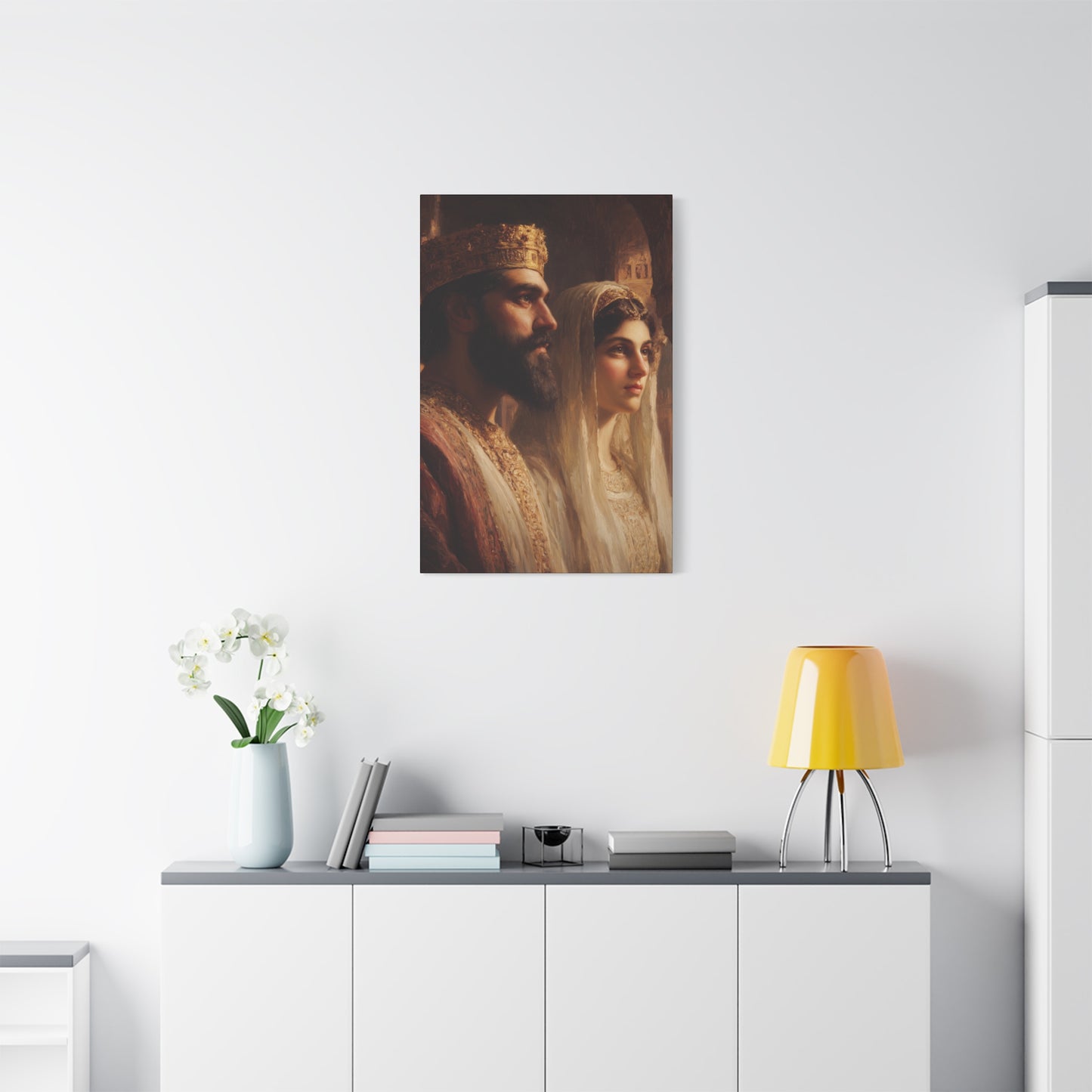 King Xerxes and Queen Esther  - Gallery Wrapped Canvas - Print - Religious Art for your Home - Catholic Art Print