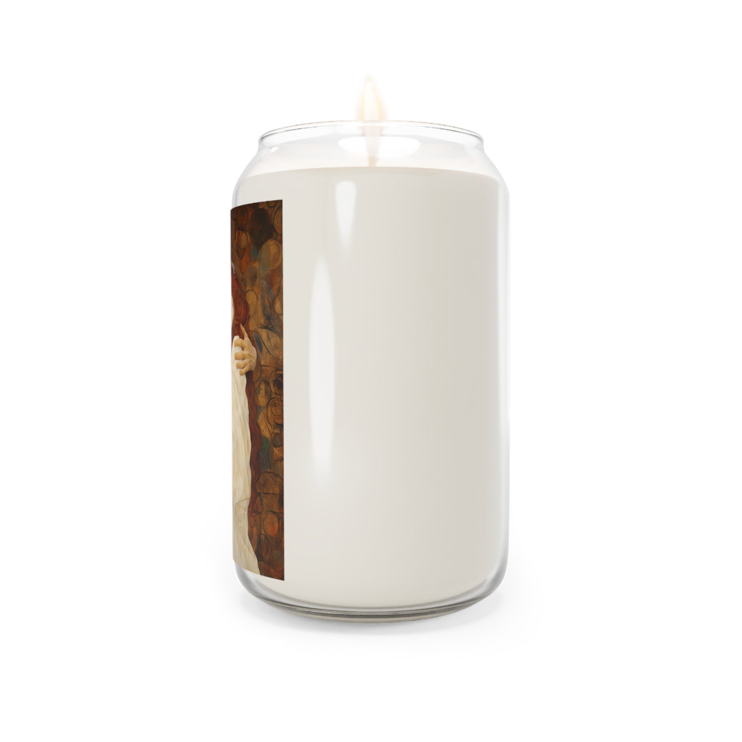 Transcendent Devotion: Christ Embracing Mary Magdalene Scented Prayer Candle, 13.75oz - Tall Size Natural Soy - Styled as Klimt's The Kiss