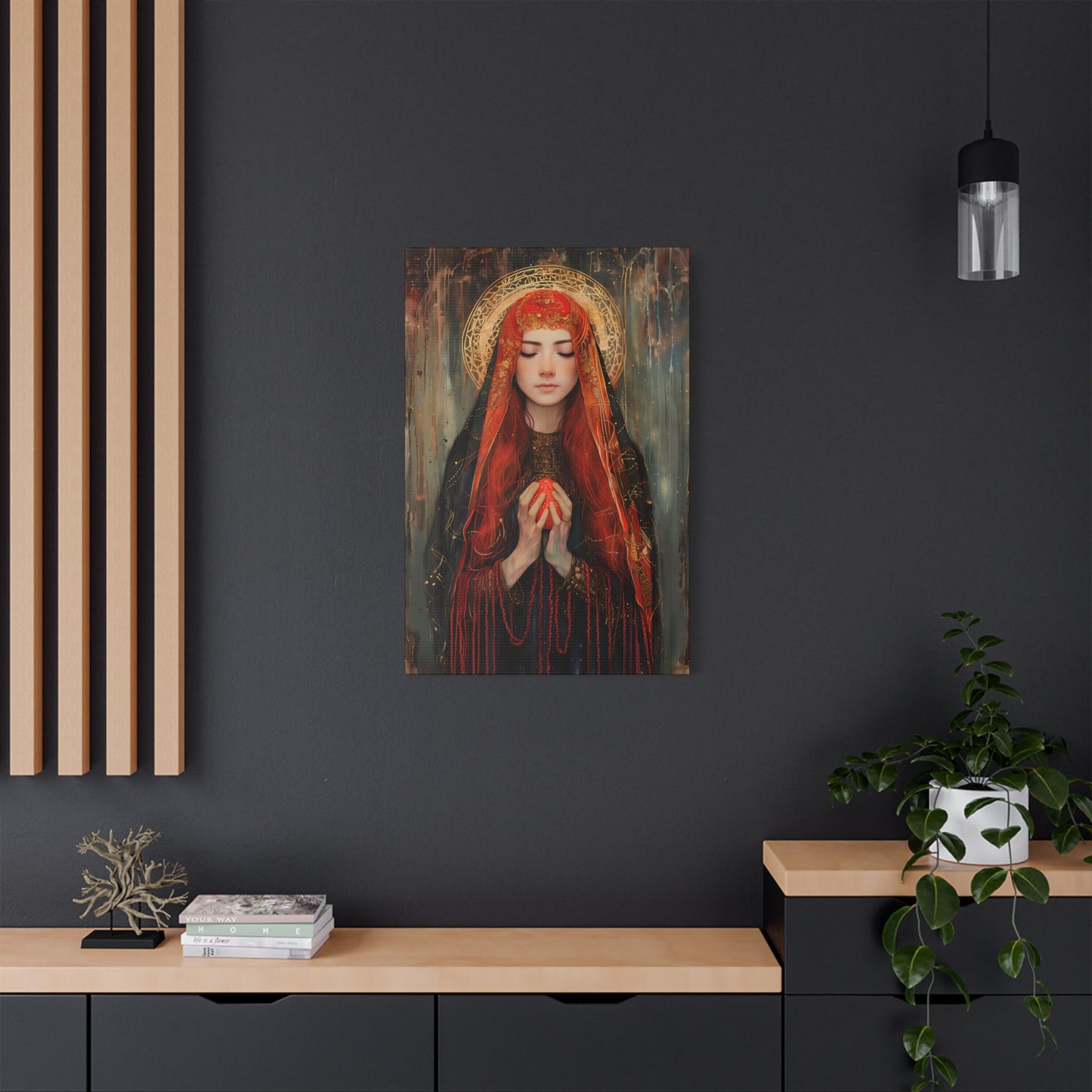 Devotion of Mary Magdalene - Saint Mary Magdalene and the Red Easter Egg - Museum Wrapped Canvas - Print - Religious Art for your Home