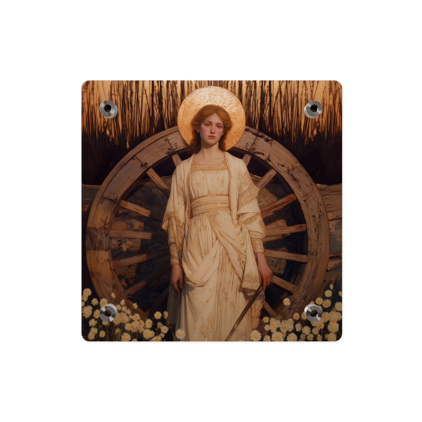 Saint Catherine of Alexandria Wall Art Panel - Ready to Hang Acrylic Print - Catholic Saint Art - Patron Saint Print - No Frame needed