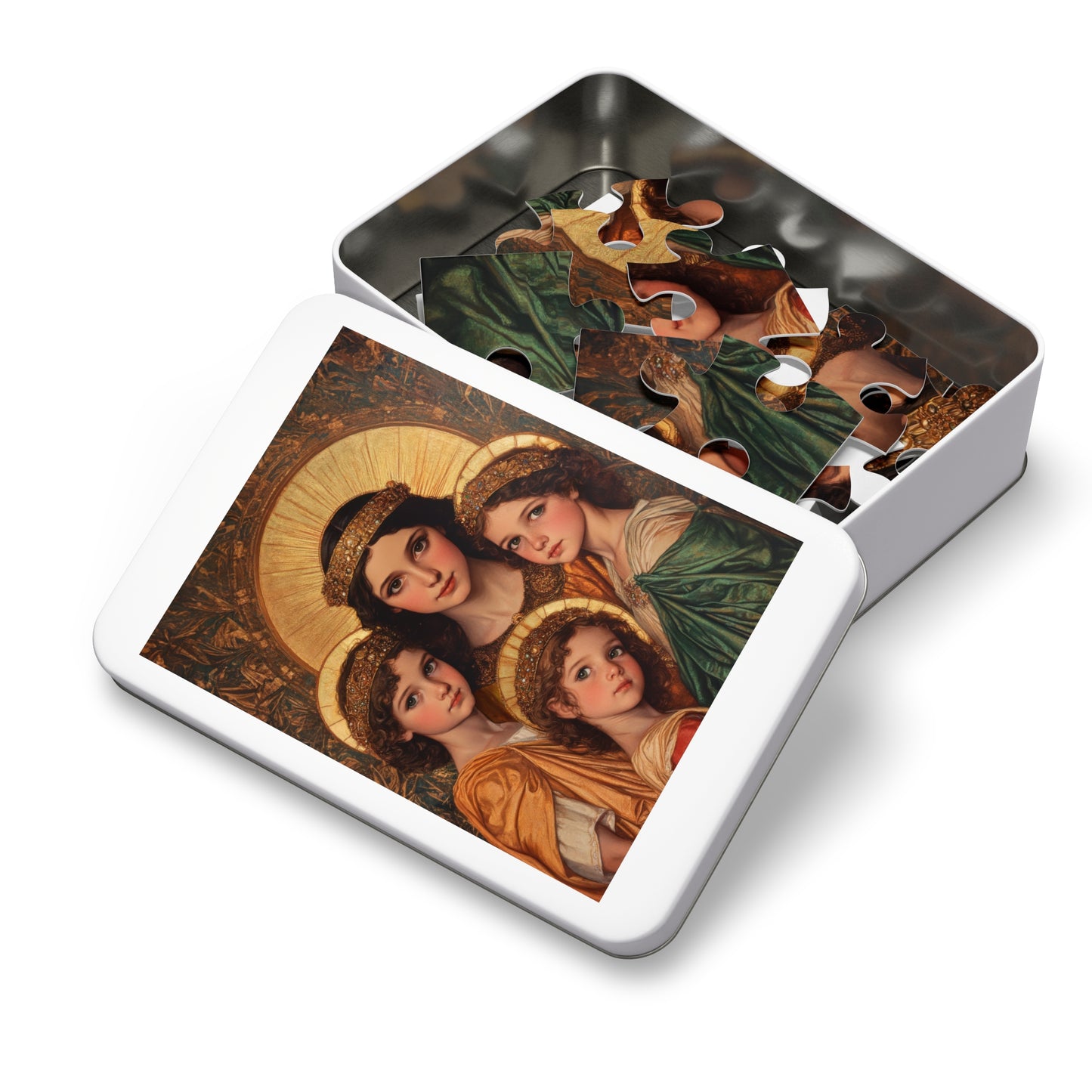Saints Sophia, Faith, Hope and Charity  - Puzzle and Keepsake Tin - Religious (30, 110, 252, 500,1000) - Religious Puzzle - Gifts Catholic