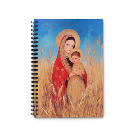 Our Lady of the Harvest  - Sanctified Souls Art - Religious Based Notebook - Spiral Notebook - Prayer journal