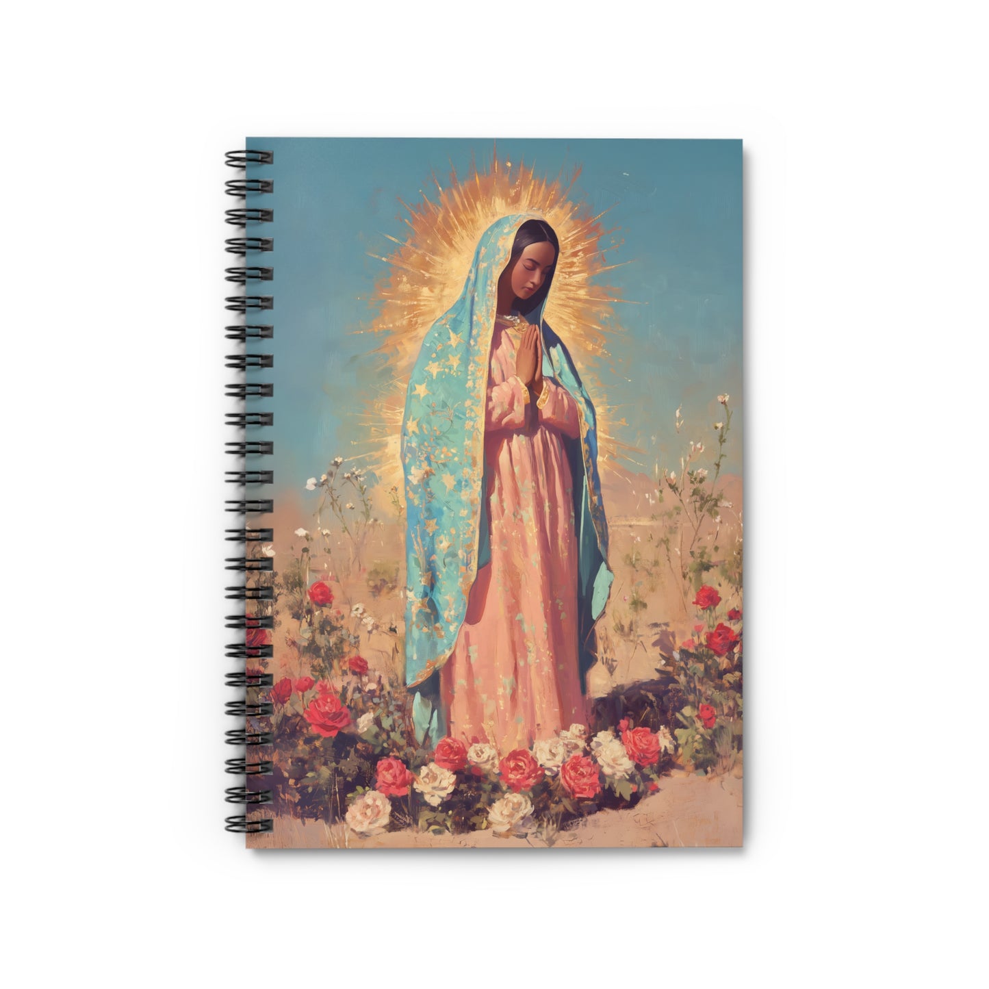 Our Lady of Guadalupe - Sanctified Souls Art - Religious Based Notebook - Spiral Notebook