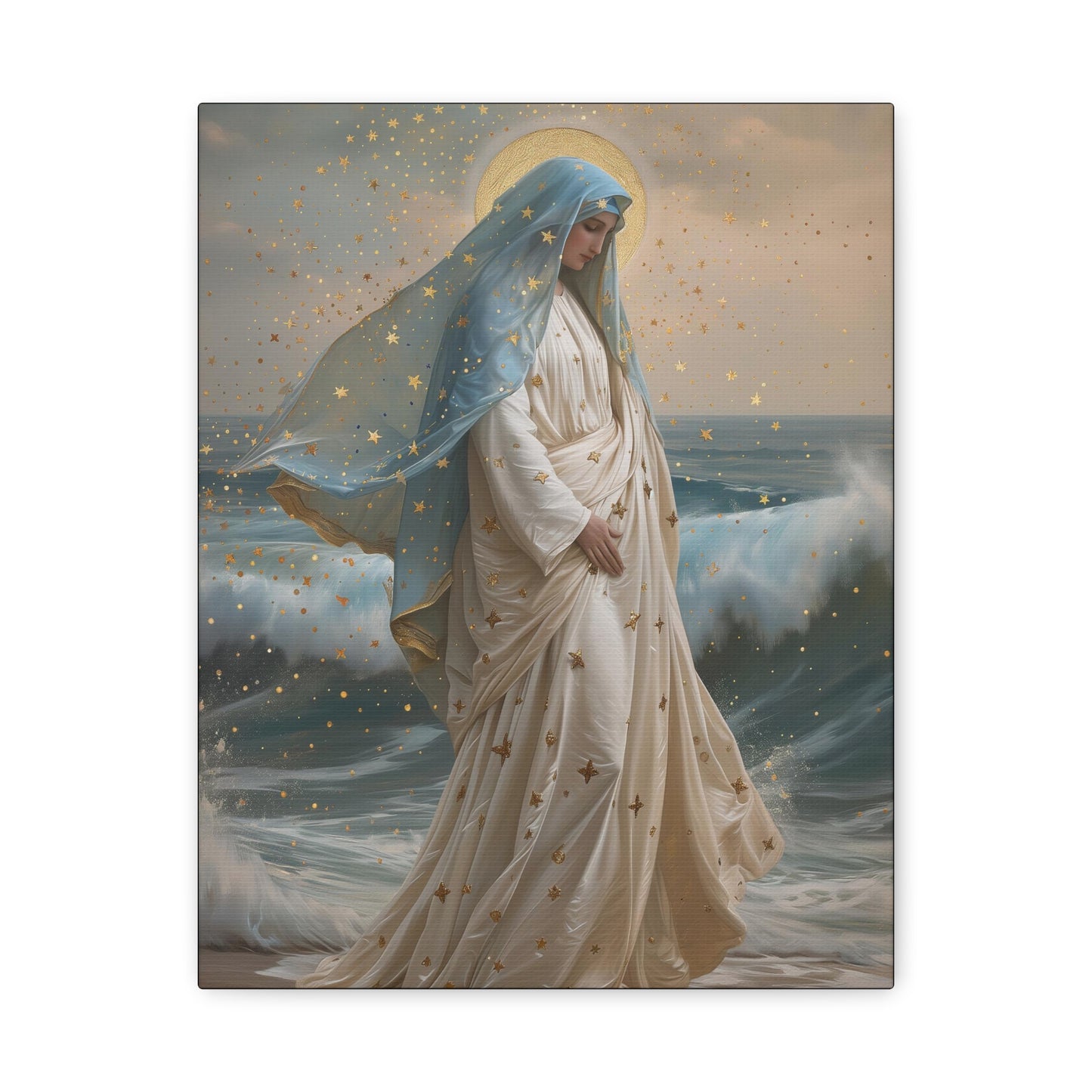Ocean's Embrace - Devotion to Our Lady - Musseum Wrapped Canvas - Sanctified Souls - Religious Art for your Home - Our Lady Star of the Sea